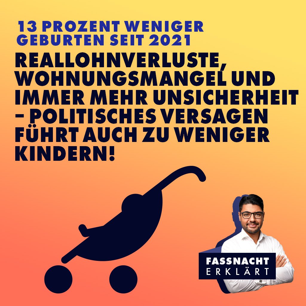 13 Prozent weniger Geburten seit 2021: Reallohnverluste, Wohnungsmangel und immer mehr Unsicherheit – politisches Versagen führt auch zu weniger Kindern!