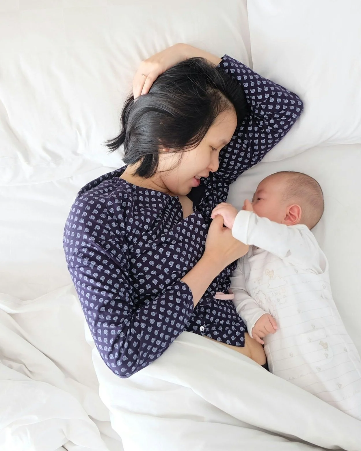 Mother resting with newborn baby Bend Oregon