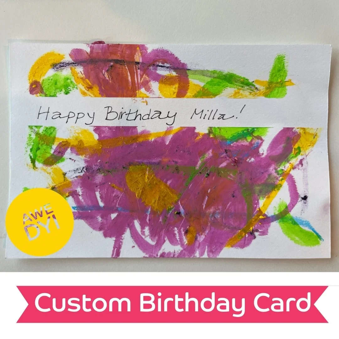 DIY Custom Birthday Cards! 🎉🎨 There&rsquo;s nothing more special than a handmade card to celebrate someone&rsquo;s big day! Perfect for little artists and grown-ups alike.

What You&rsquo;ll Need:
📝 One white, blank piece of cardstock paper
🎨 Mas