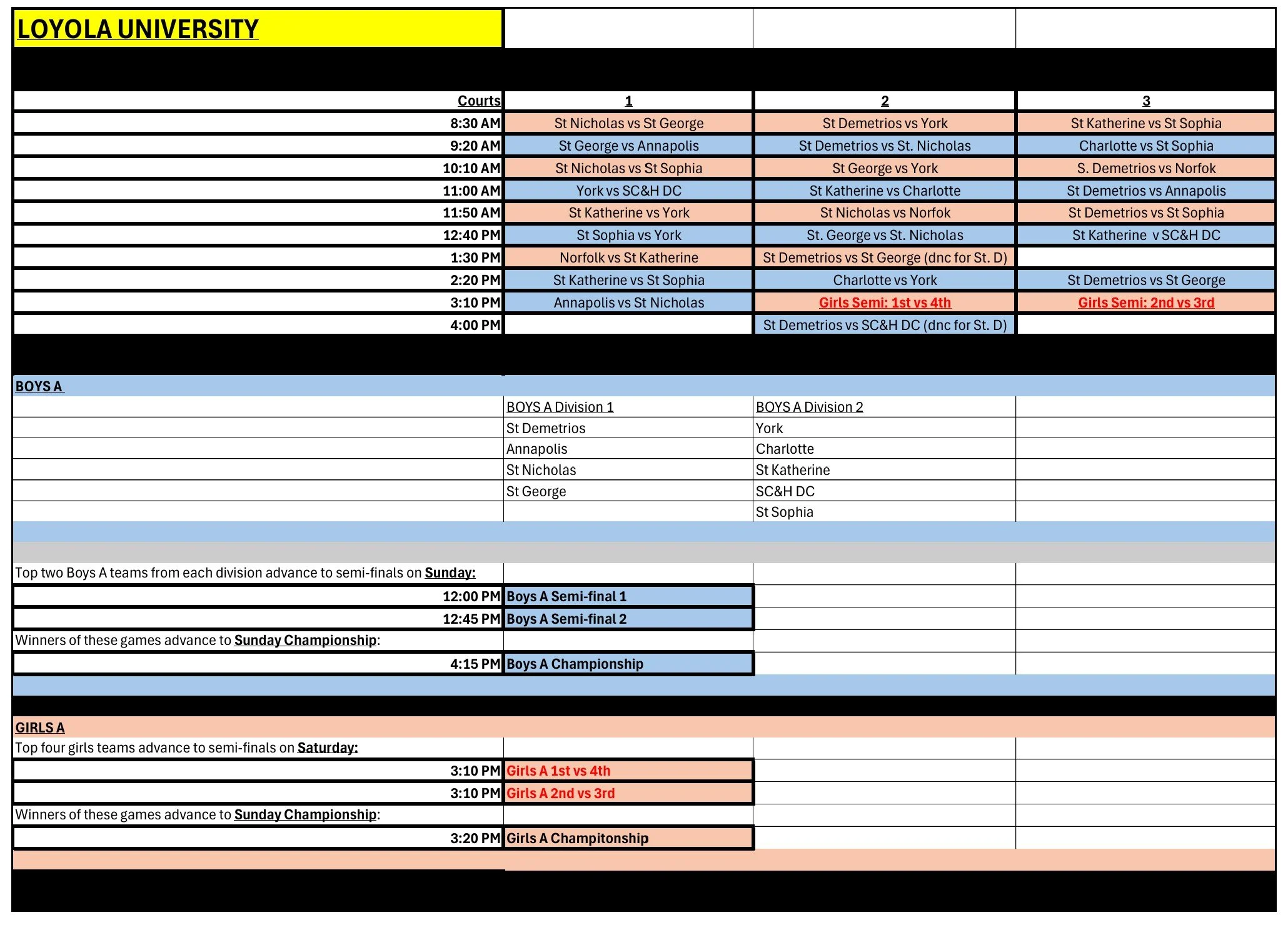 Click to download the Final Schedule for the Loyola site as a PDF document.