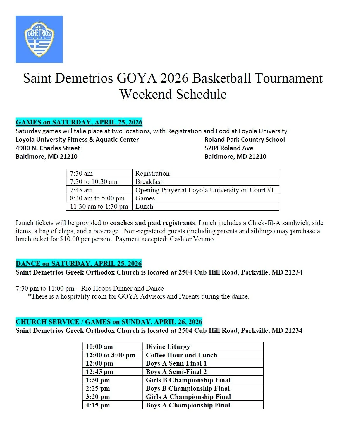 Click to download the GOYA 2026 Basketball Tournament Weekend Schedule as a PDF document.