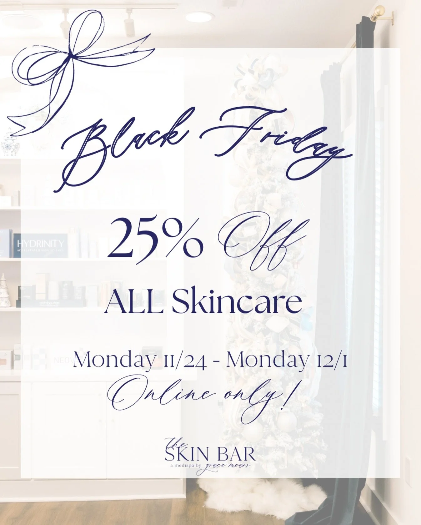 BLACK FRIDAY IS LIVE!
25% off ALL skincare online only 👩🏼&zwj;💻💫

And bonus&hellip; participate in our stories all week for a chance to win a FREE full-size product! 🎁✨
Winner announced 12/2!

Happy shopping, babes go treat your skin! 💙🛍️