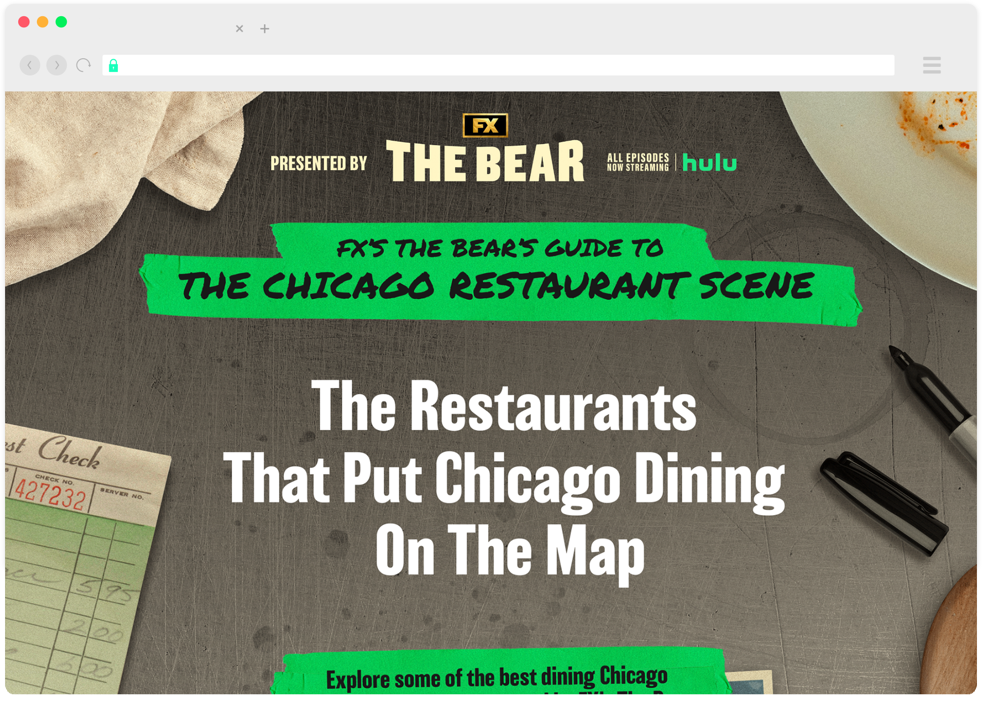 Hub for FX The Bear Season 2 | Design: Nicole Ench