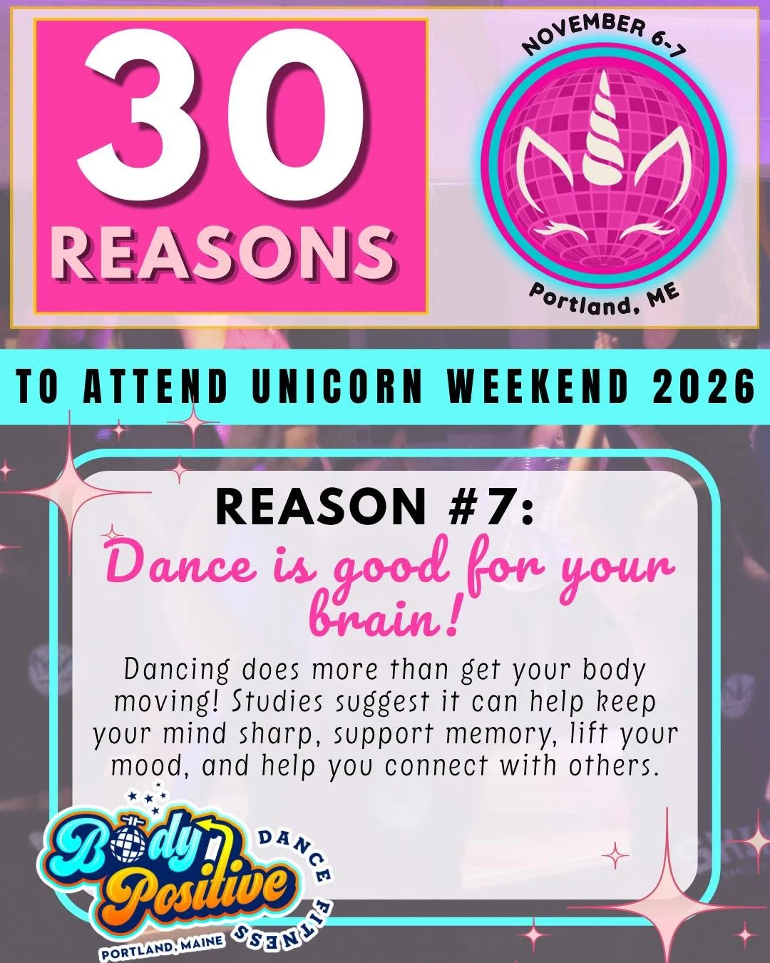 Just an opinion, but we believe the benefits far outweigh the cost(s). 💖

#strongertogether #unicornweekenddancefitness #bpdfunicornweekend #dancefitnessevents #unicornweekendportlandmaine #unicornweekend #portlandmaineevents #womenempoweringwomen #