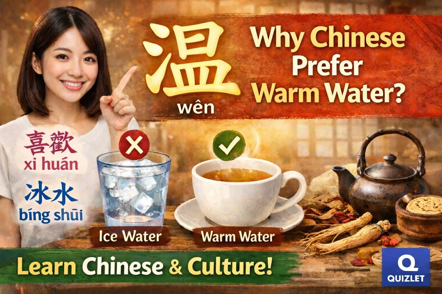 054 Why Chinese People Don’t Like Ice Water | Learn the Character 温 (wēn)