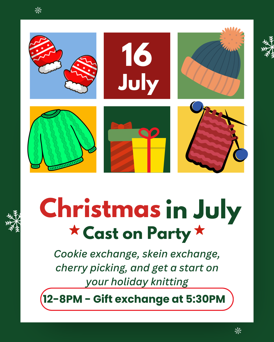 Christmas in July Cast on Party