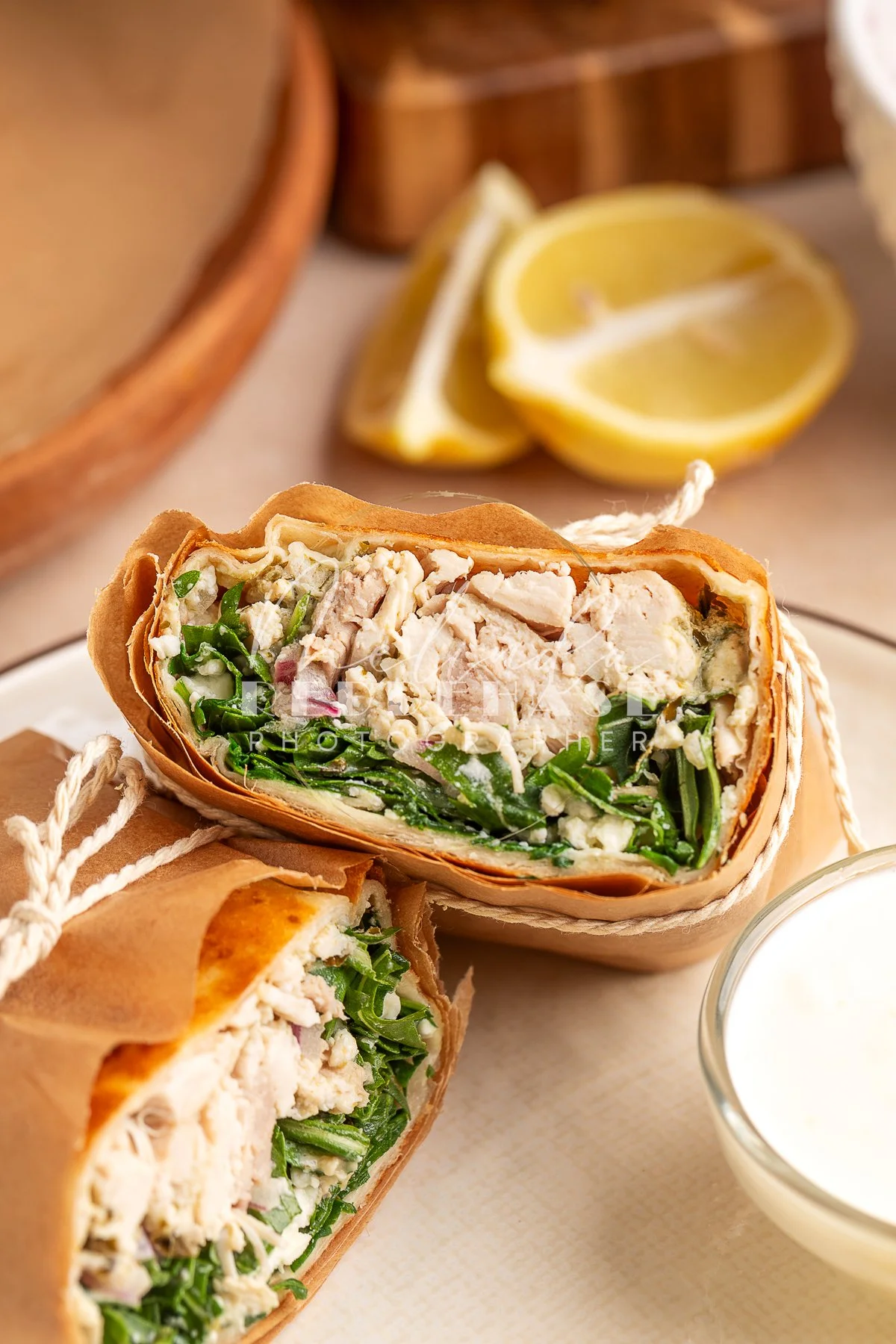 Pesto Chicken Wrap Lemon Garlic Yogurt Dip - LRWM-36.jpg