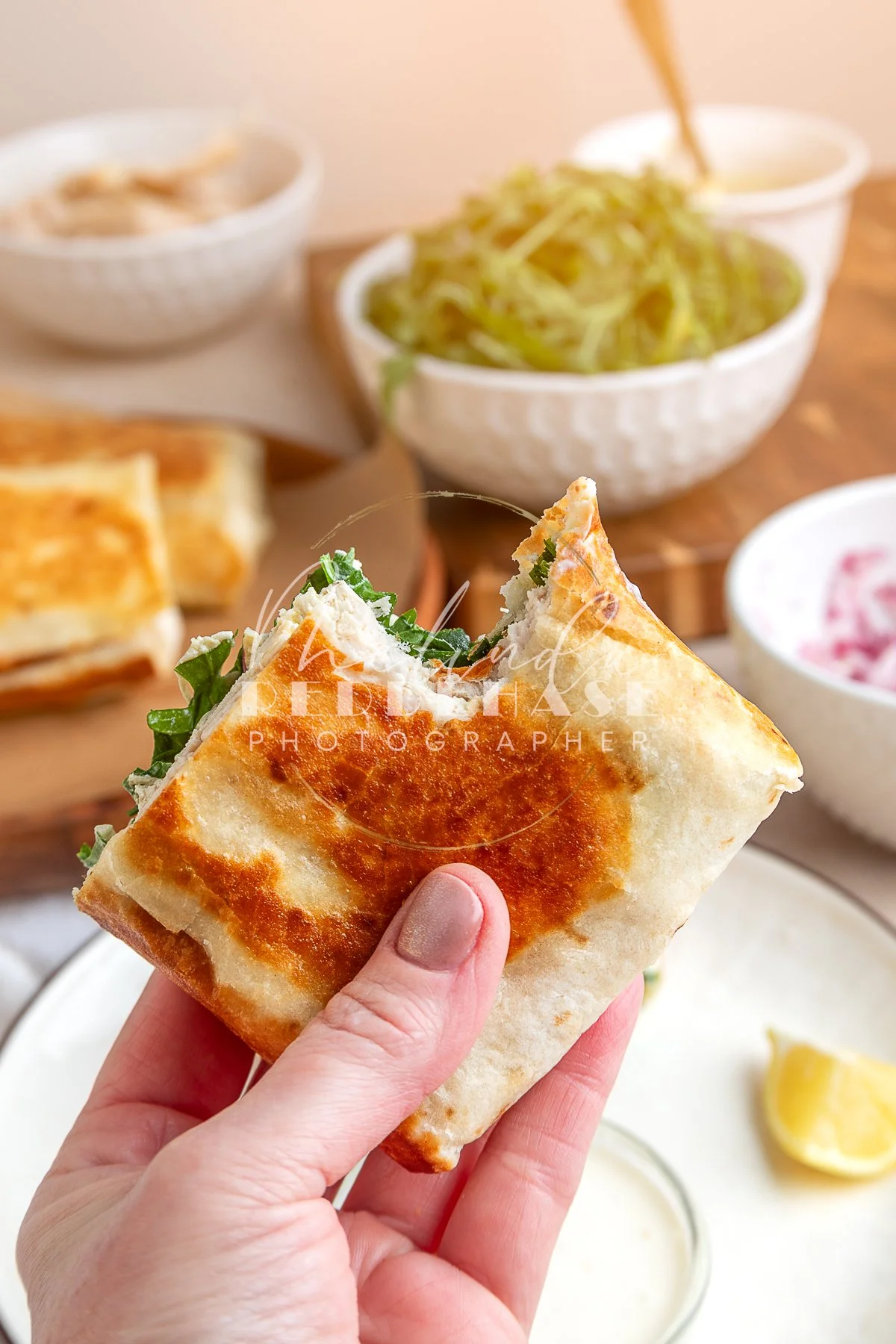 Pesto Chicken Wrap Lemon Garlic Yogurt Dip - LRWM-45.jpg