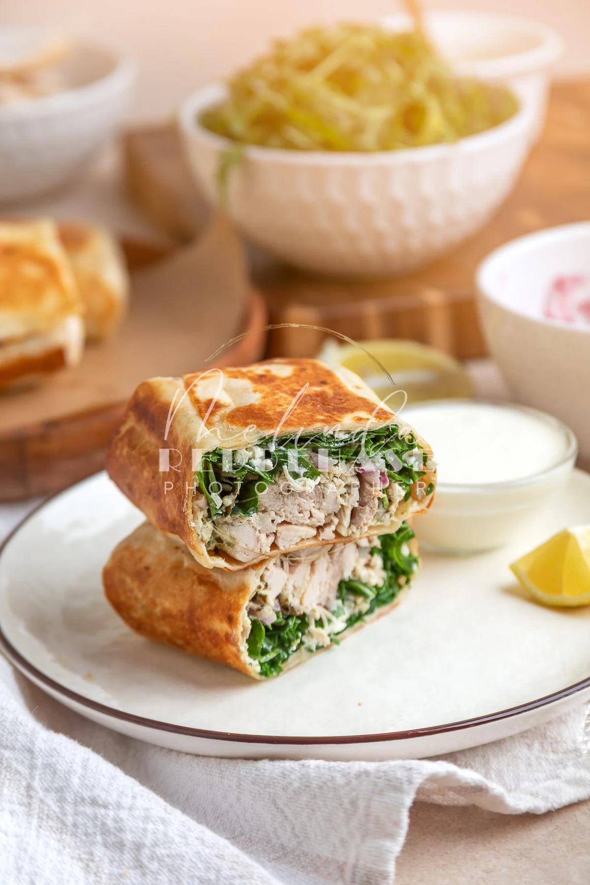 Pesto Chicken Wrap Lemon Garlic Yogurt Dip - LRWM-39.jpg