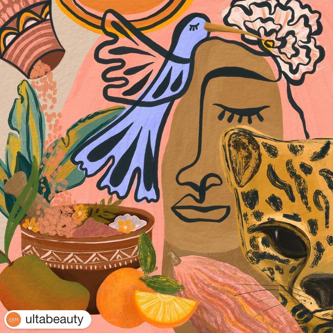 Social Media Illustration for ULTA BEAUTY to celebrate Latinx/Hispanic Heritage Month (2021)