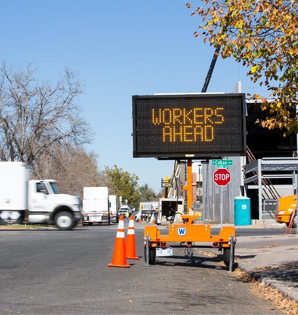 Workers Ahead Sign