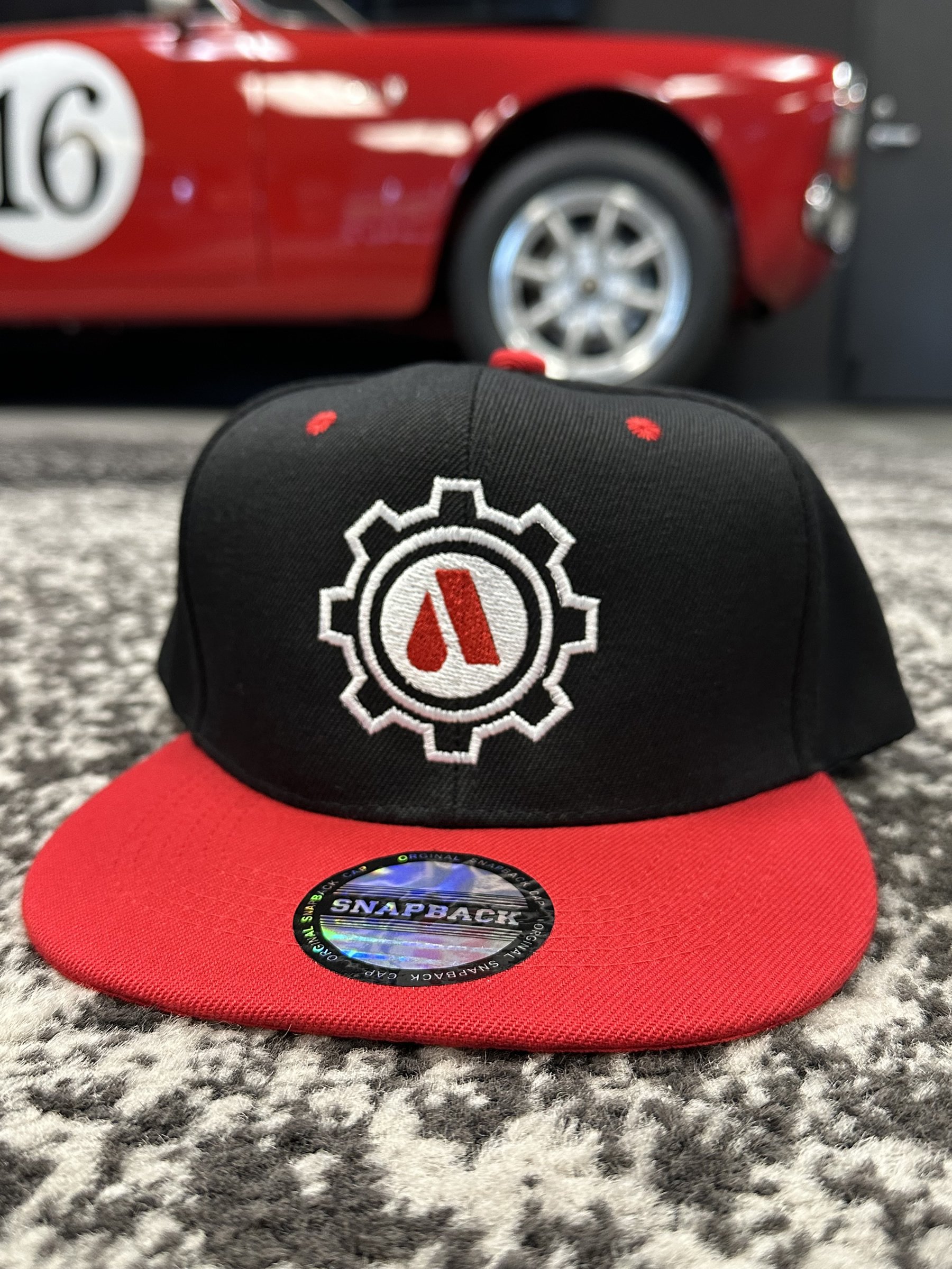 2-Tone Black/Red Cap with Red/White AA Gear Logo