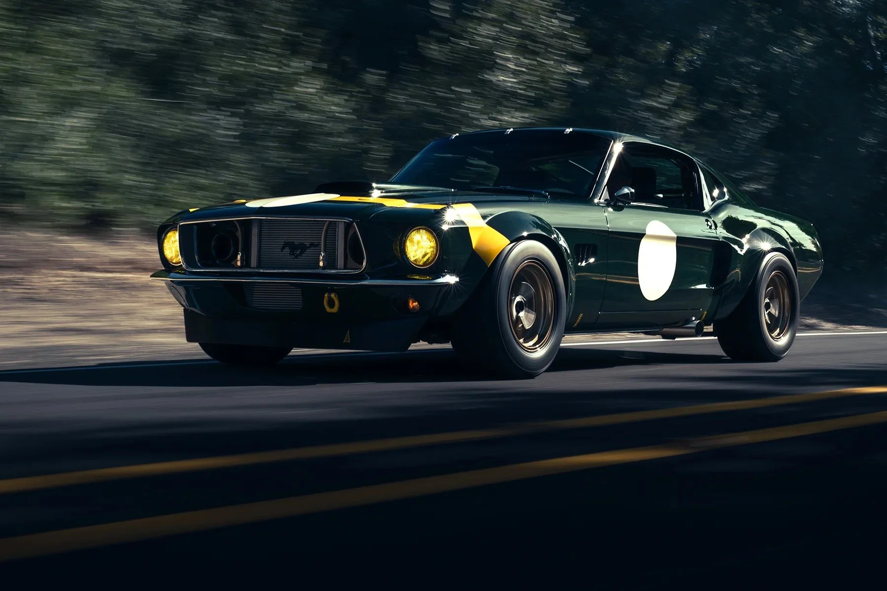 Ruffian 1967 Mustang - Left Front Exterior (Headlights On)