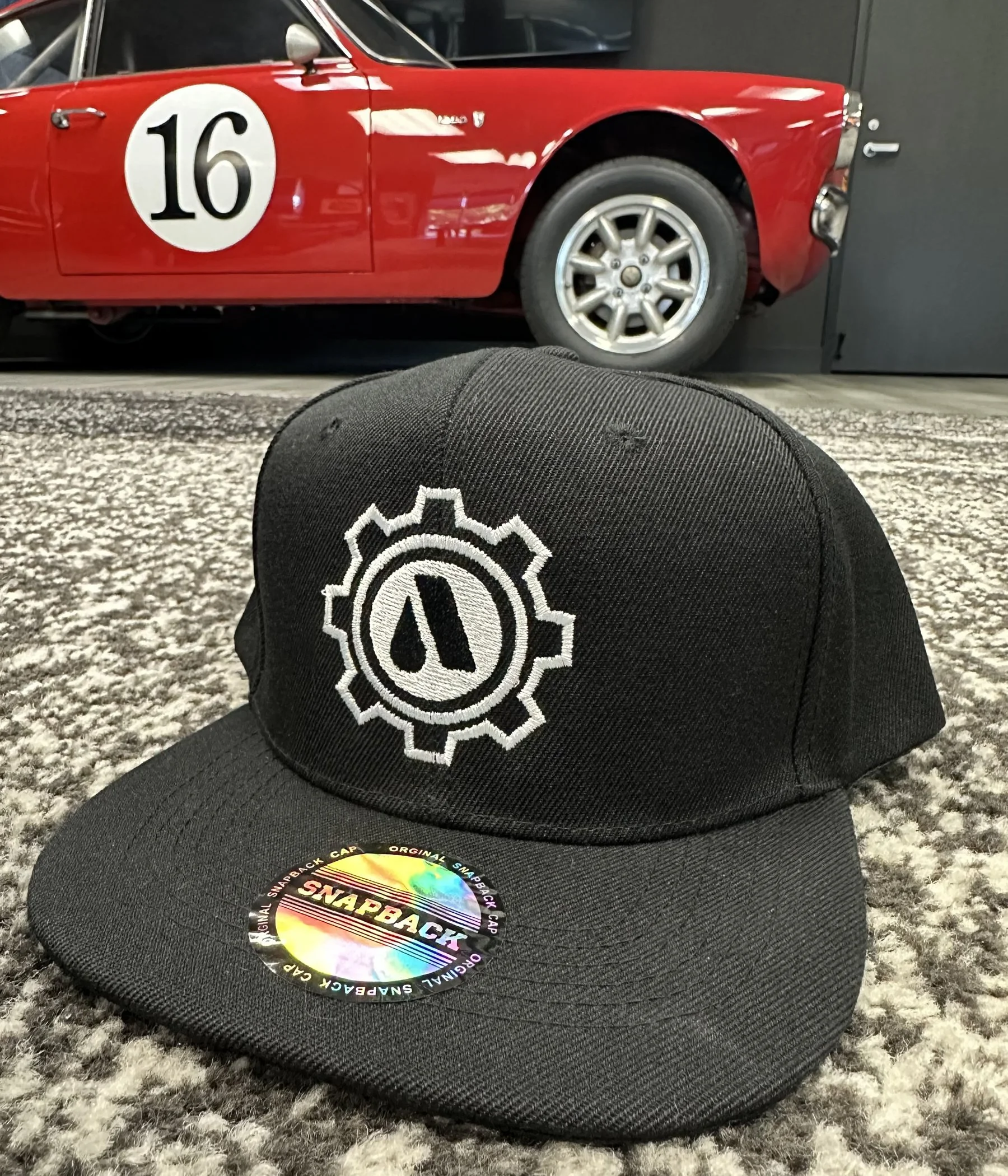 Black Snapback Cap with White AA Gear Logo