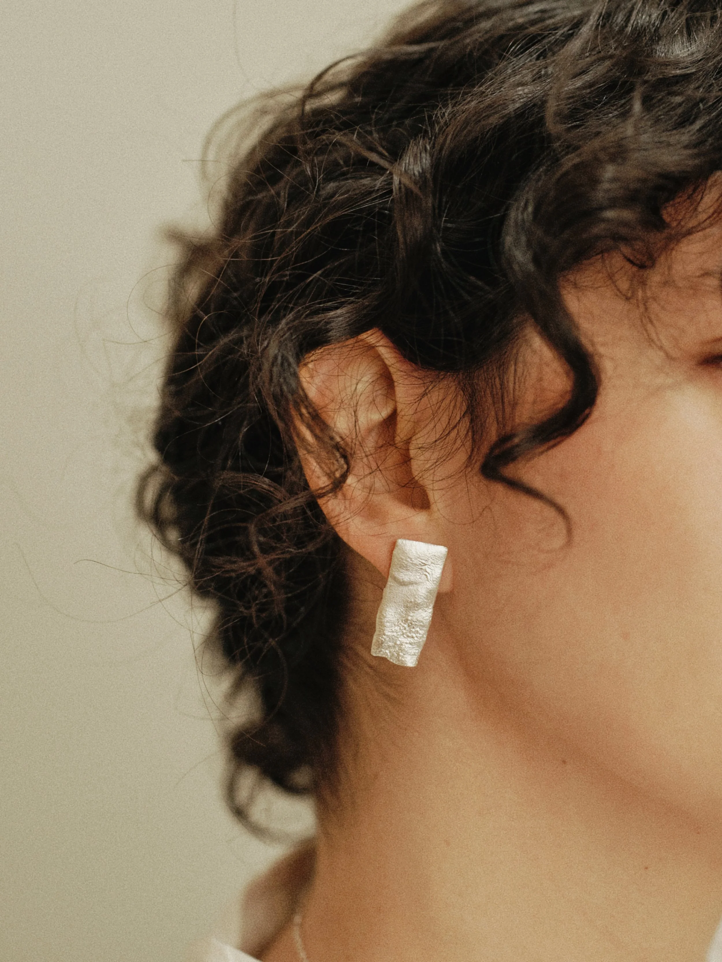 Symone Oblong Studs | Silver