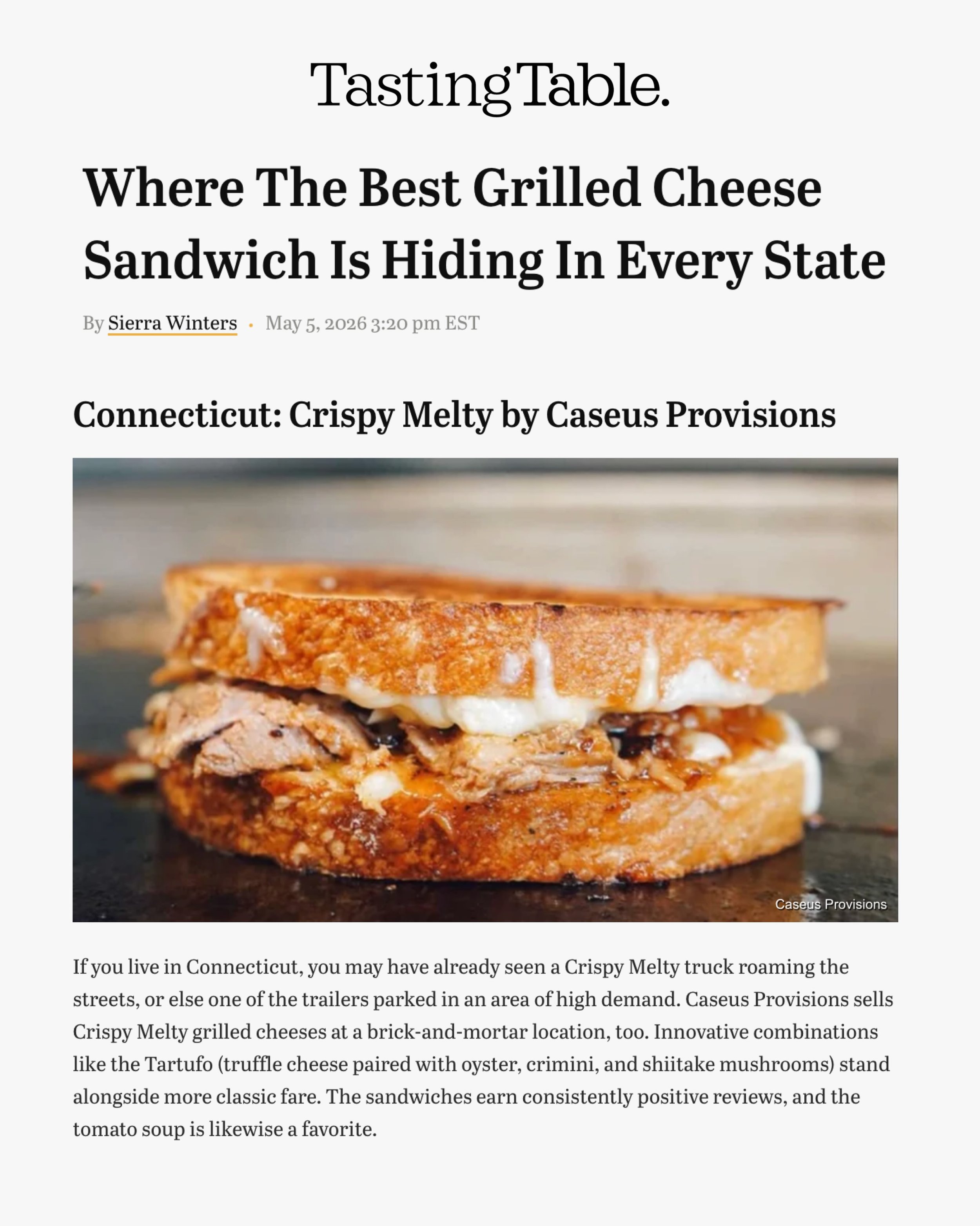We&rsquo;re doing something right! 🧀 Best in the state, now here&rsquo;s to becoming best in the country!

#cheese #grilledcheese #foodie #connecticut