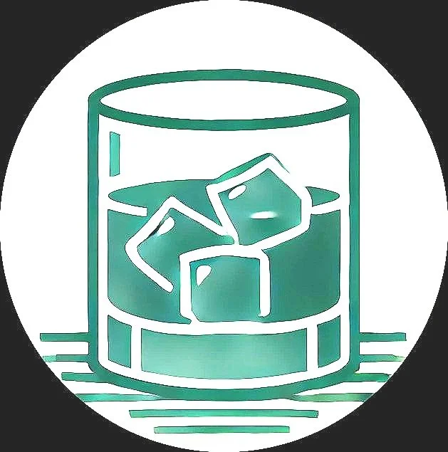 DALL·E 2024-07-25 14.59.39 - A minimalist logo in a monochromatic green color scheme, featuring only a bourbon on the rocks glass. The design should be clean, classic, and elegant copy.jpg