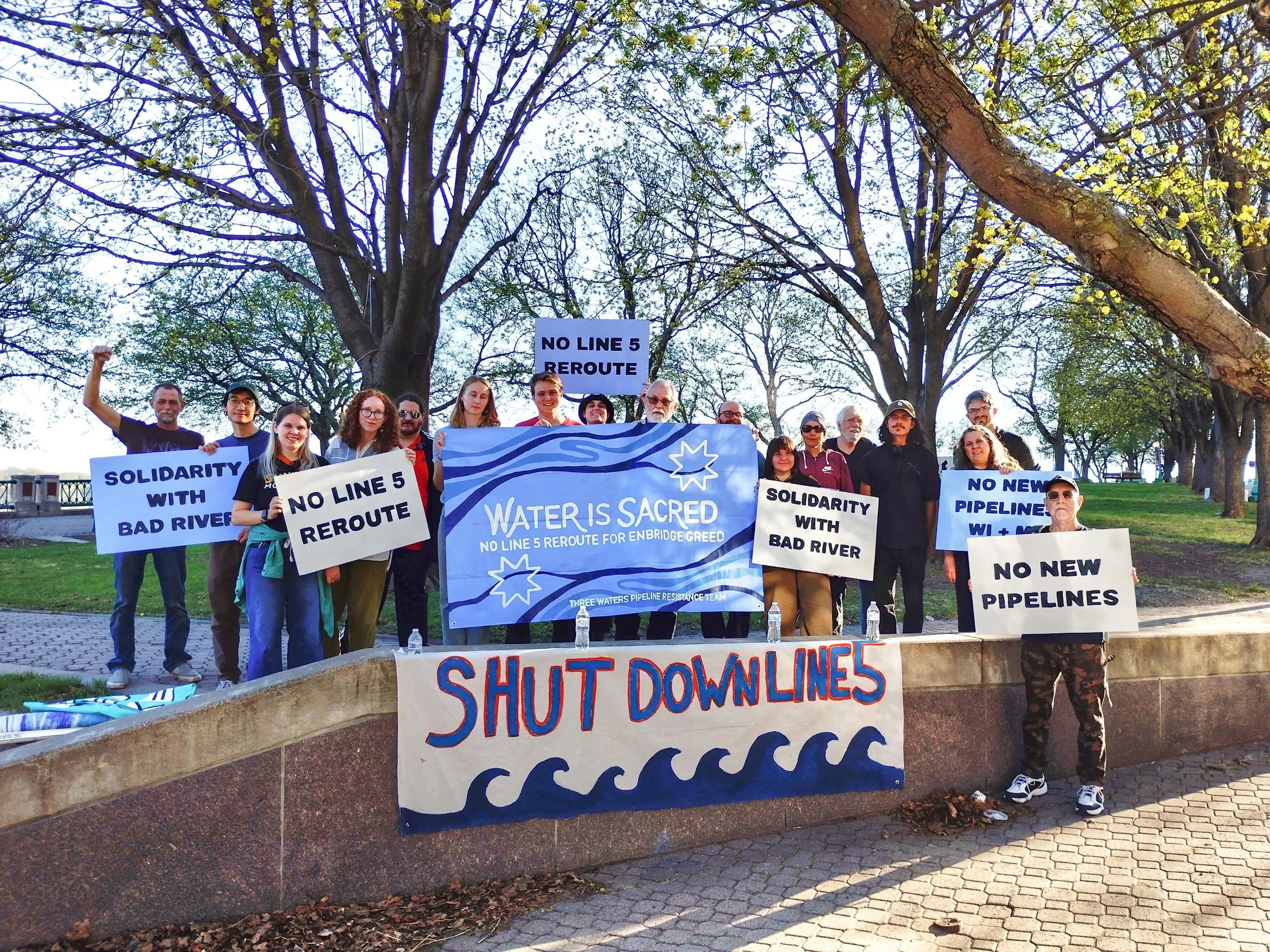 Rally Targets Pipeline as Enbridge Begins Line 5 Reroute Construction Near Bad River