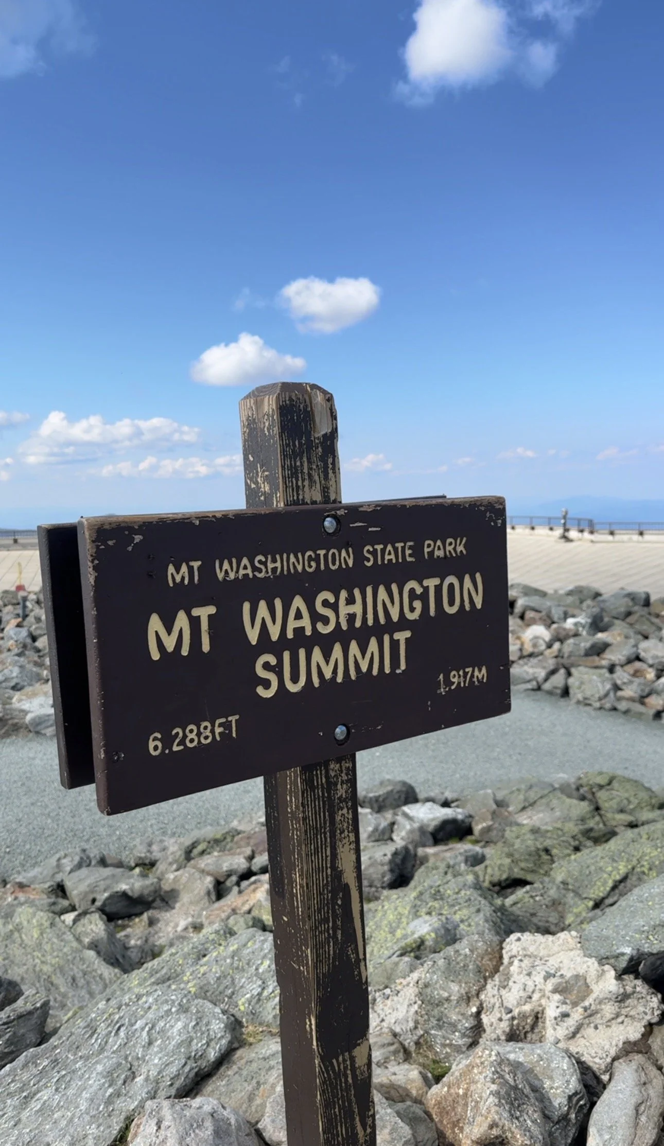 Mt. Washington summit sign, 6,288 feet — the peak climbed on BK:ONE's first retreat.