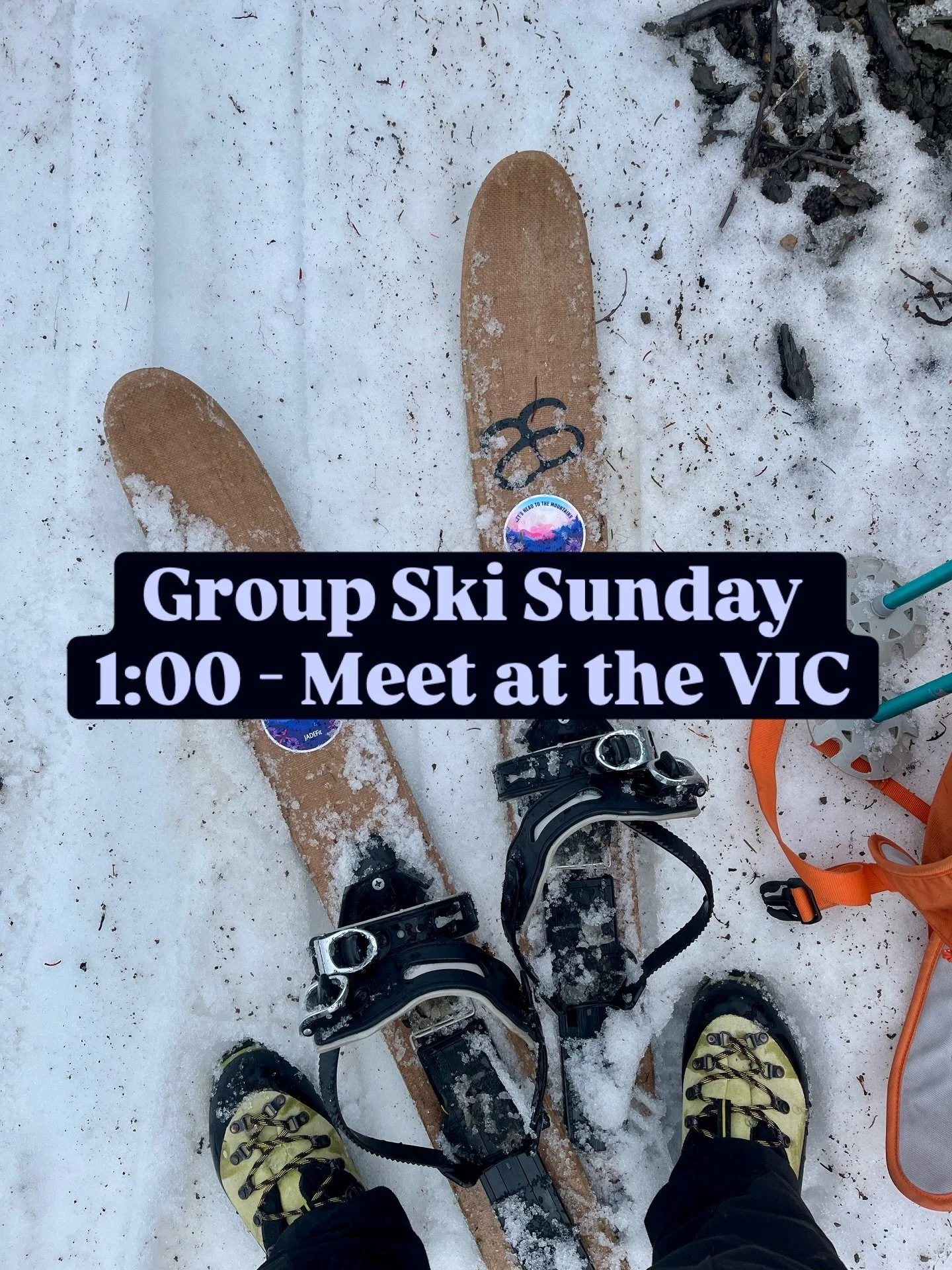 We have had some requests for a group ski on Sunday so let&rsquo;s do it! This will be for 16+ as it looks chilly. We have 4 sets of shorter skis and one set of longer skis up for grabs. FREE FOR THE WEEKEND! 
Message us to reserve a pair or come alo