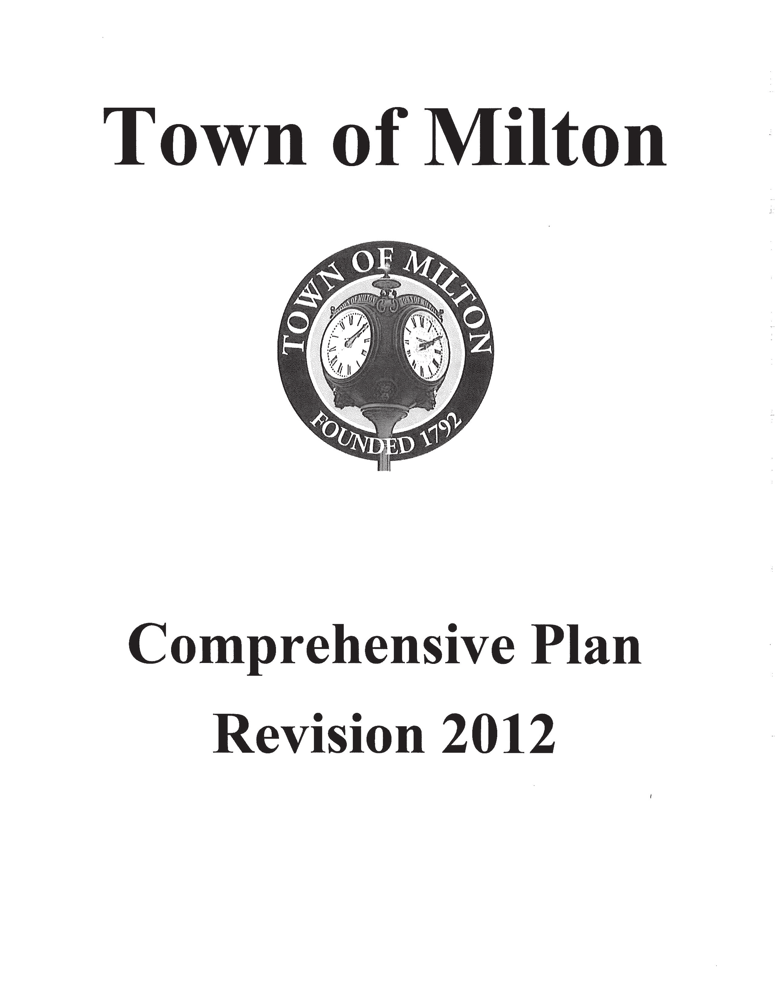 Town of Milton Comprehensive Plan Cover 