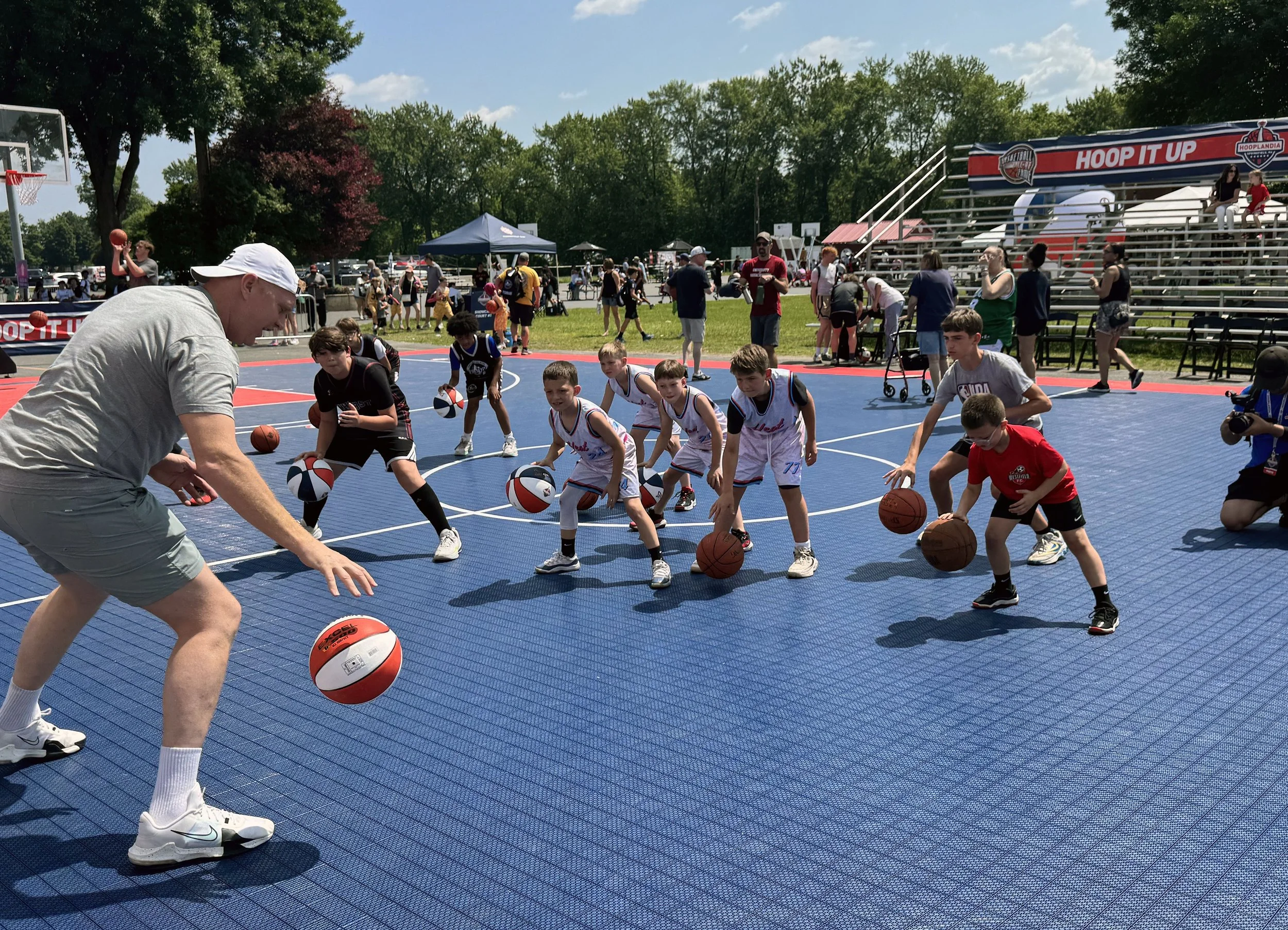 Brian Scalabrine leading a basketball clinic at Hooplandia