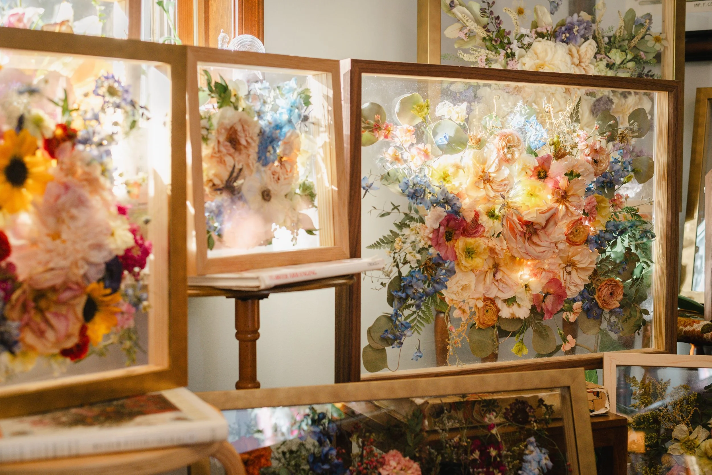 preserved wedding flowers in frames