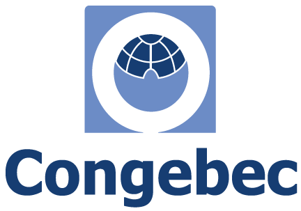 Logo de Congebec avec une représentation stylisée de la Terre et le nom en dessous.