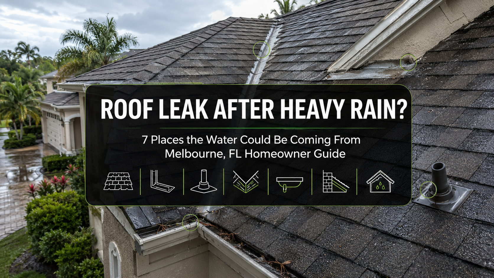 Roof Leak After Heavy Rain in Melbourne, FL? 7 Places the Water Could Be Coming From