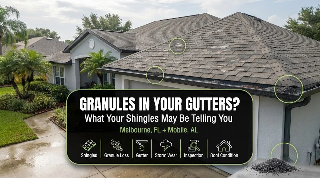 Granules in Your Gutters in Melbourne or Mobile? What Your Shingles May Be Telling You