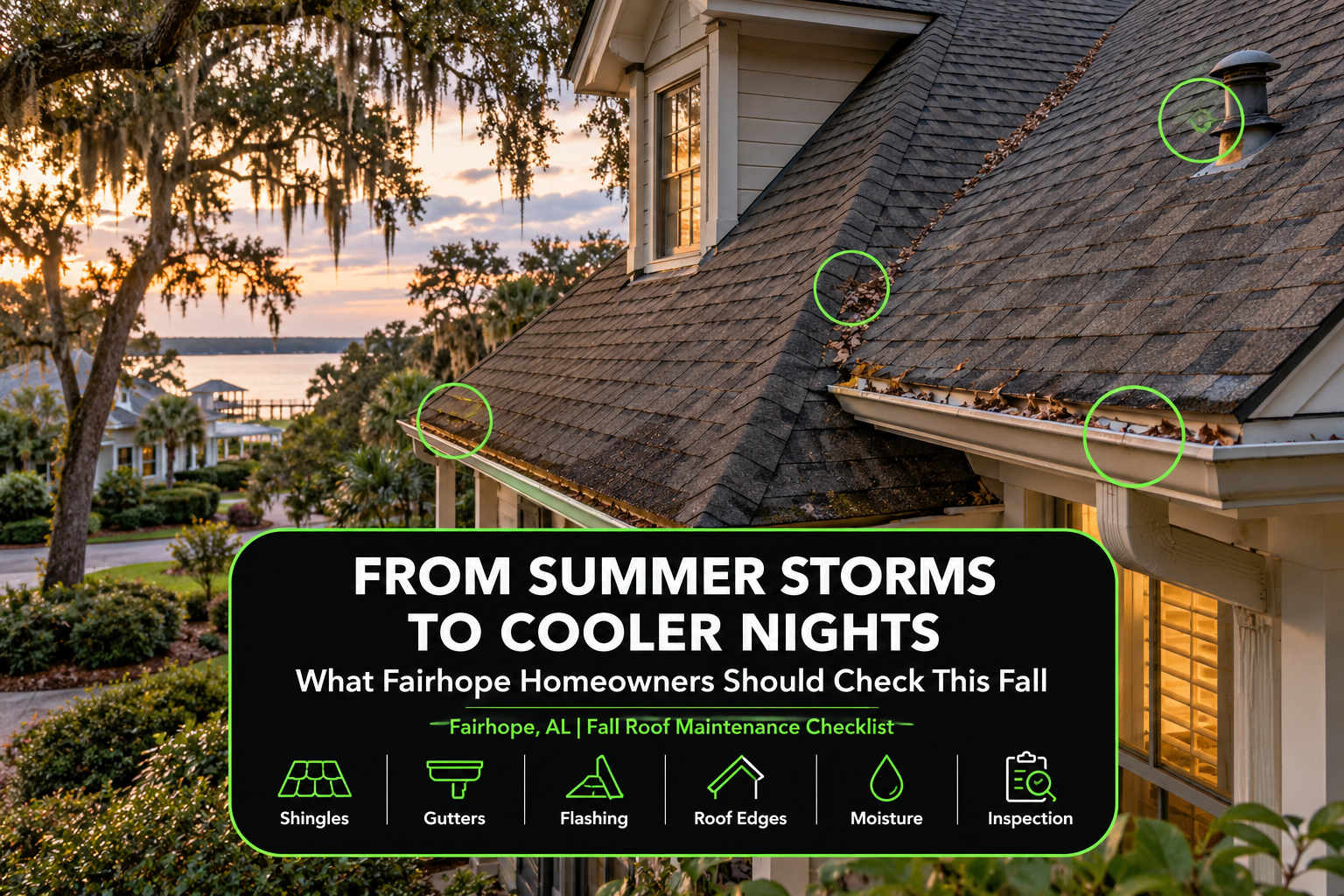 From Summer Storms to Cooler Nights: What Fairhope Homeowners Should Check on Their Roof This Fall