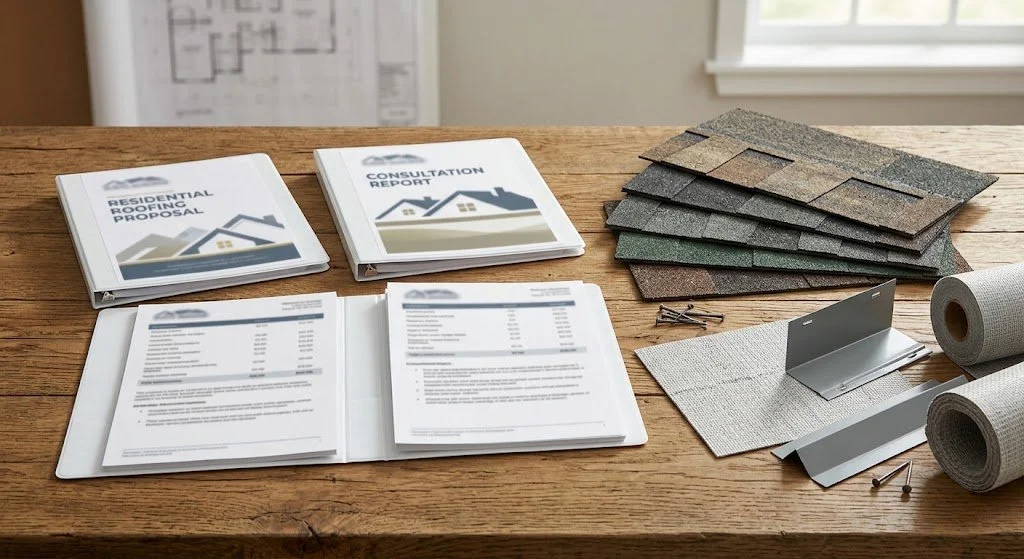 Comparing roof replacement estimates and included roofing materials