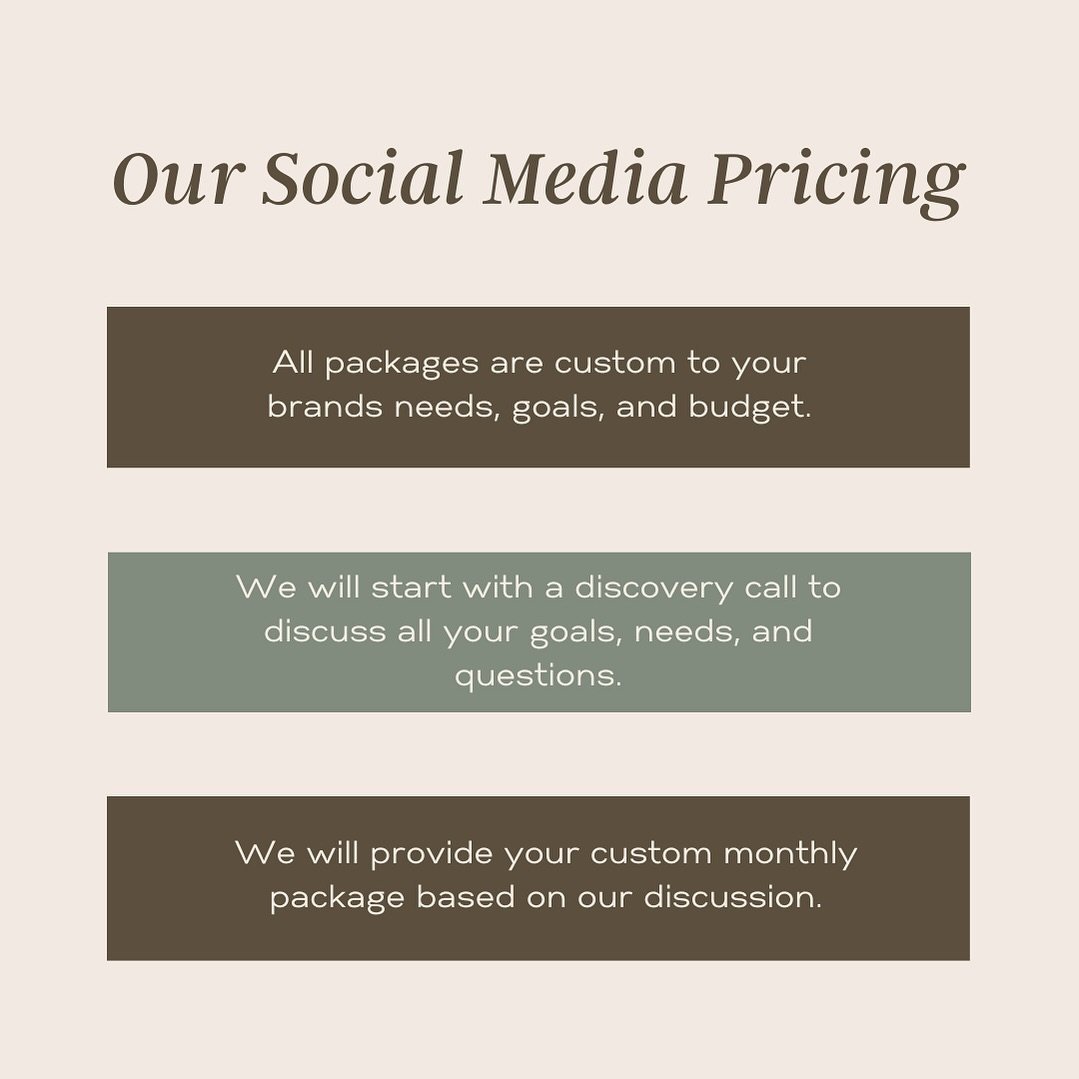 How much does a social media manager cost? 💵
Well, that fully depends on what you are looking for! We are thrilled to say I can accommodate your budget. 

Why don&rsquo;t you have set prices?
Every brand is different. Each business deserves a packag