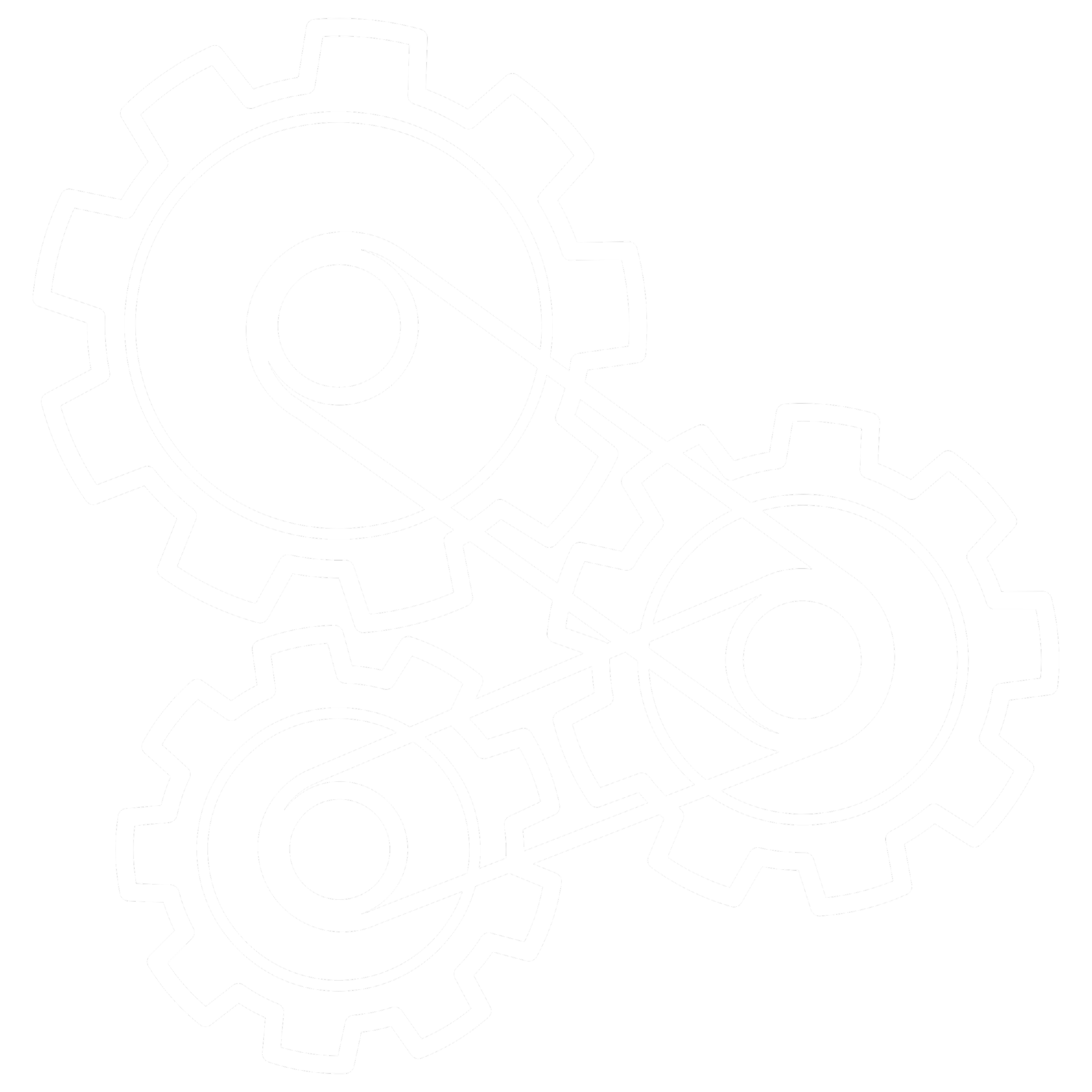 Interlocking gears icon representing small business operations and systems management build process