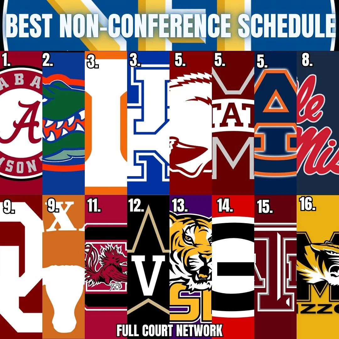 The @fullcourtnetwork drops their SEC best non conference schedules and Alabama gets the nod. Will be curious to see how each team does during the non conference schedule. Comment below your thoughts.
#secbasketball #sechoops #crimsontide #alabamacri