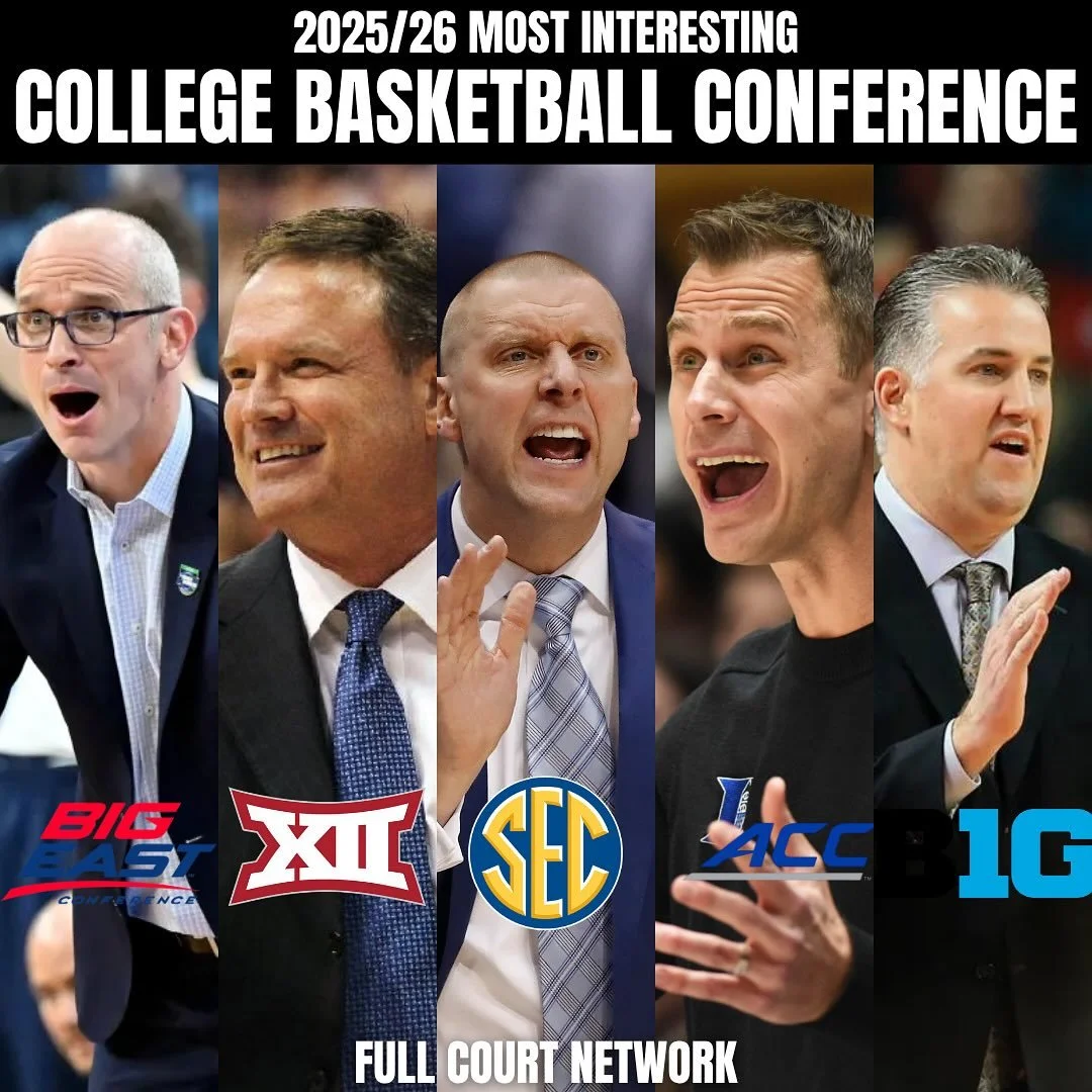 Which College Basketball Conference will be the most interesting this season? Follow @fullcourtnetwork for all your college basketball content.
#collegebasketball #ncaabasketball #collegehoops #ncaab #bigten #bigeast #big12 #acc #sec #secbasketball #