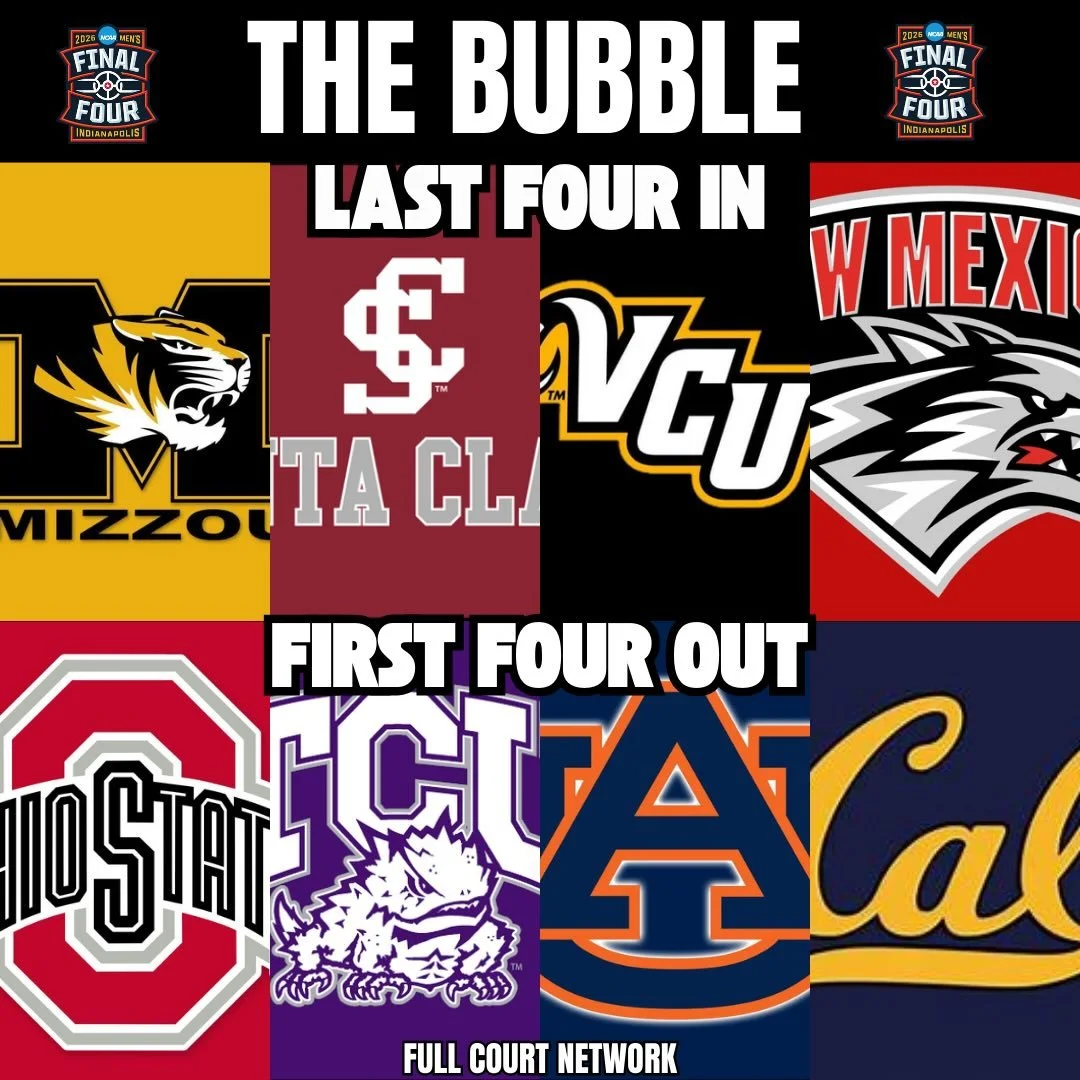 Our latest NCAA Tournament Bubble and a lot of basketball to be played! Follow us @fullcourtnetwork for all your college basketball content.
#marchmadness #ncaab #ncaabasketball #collegebasketball #ncaahoops