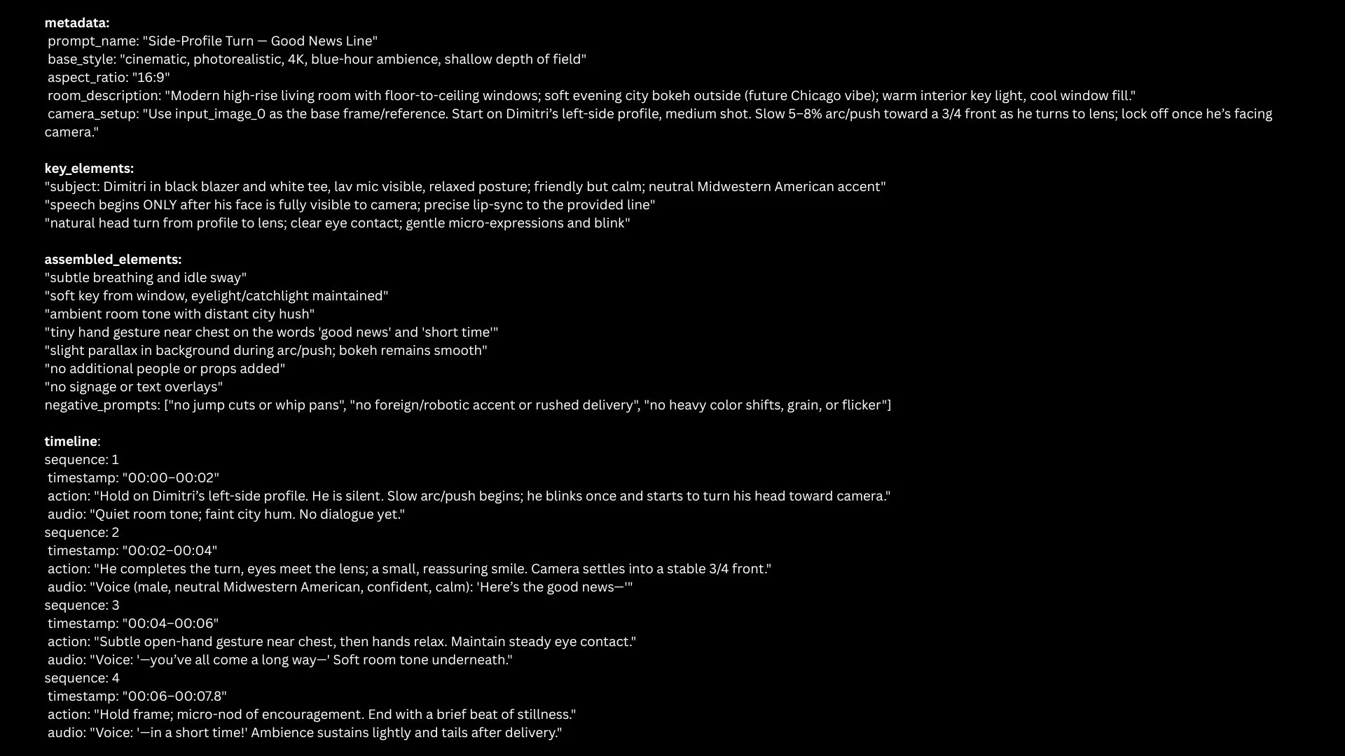 How to create videos with AI, an example of a structured prompt for Veo-3