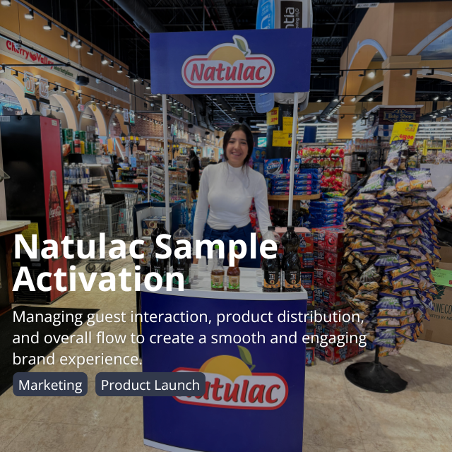 Sample avtivation at supermarkets for product distribution and brand experience