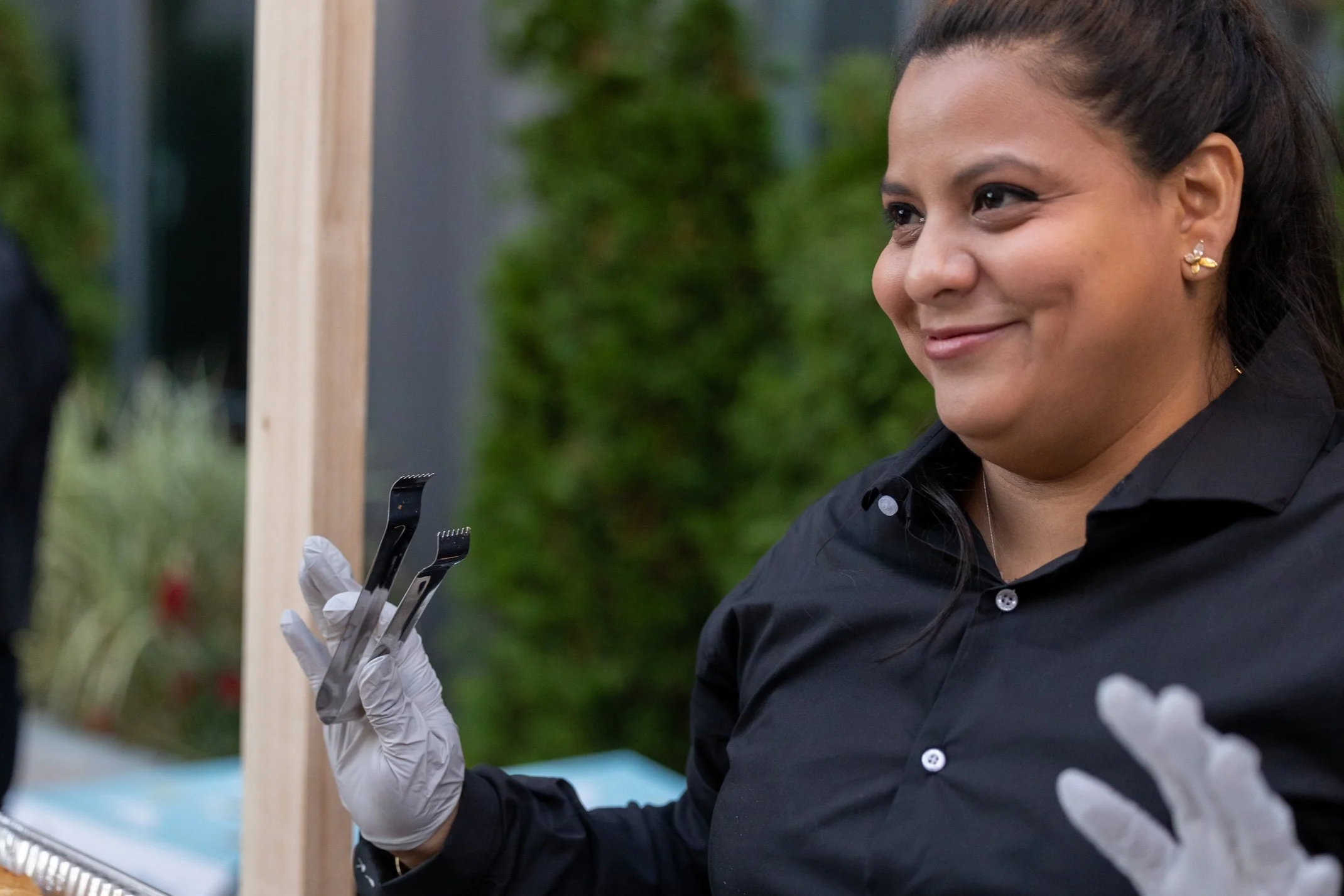 Event staff assisting guests during a corporate networking event