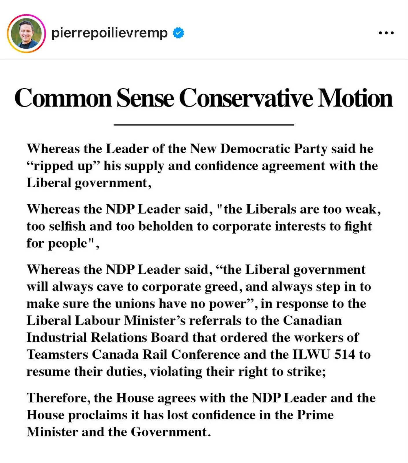 There is no certainty that Jagmeet Singh would vote in favor of a non-confidence motion based on his own words.  The time has come to call an early election??