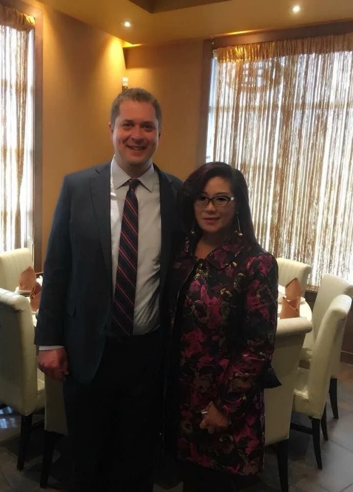 Josephine Pon with the former CPC leader Andrew Scheer