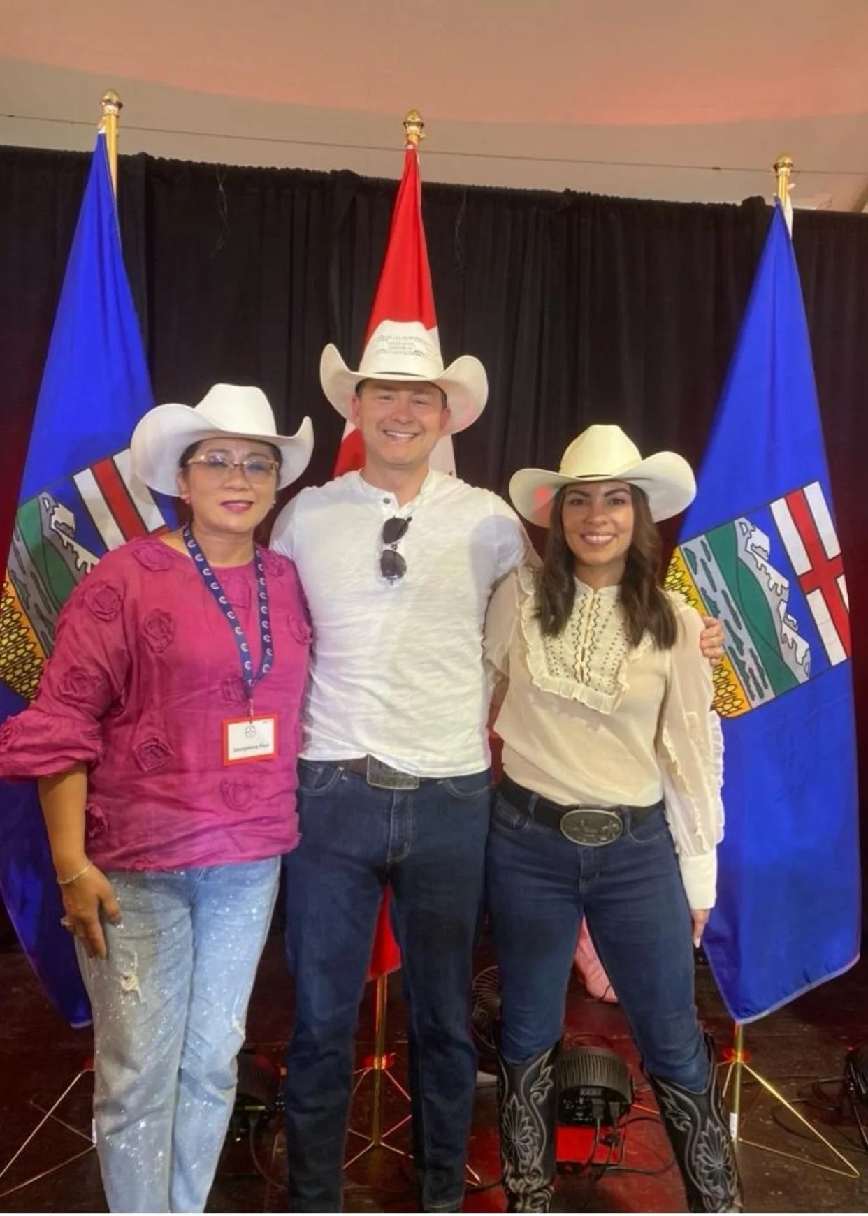Josephine Pon with future Prime Minister Pierre Poilievre and his wife Anaida Poilievre