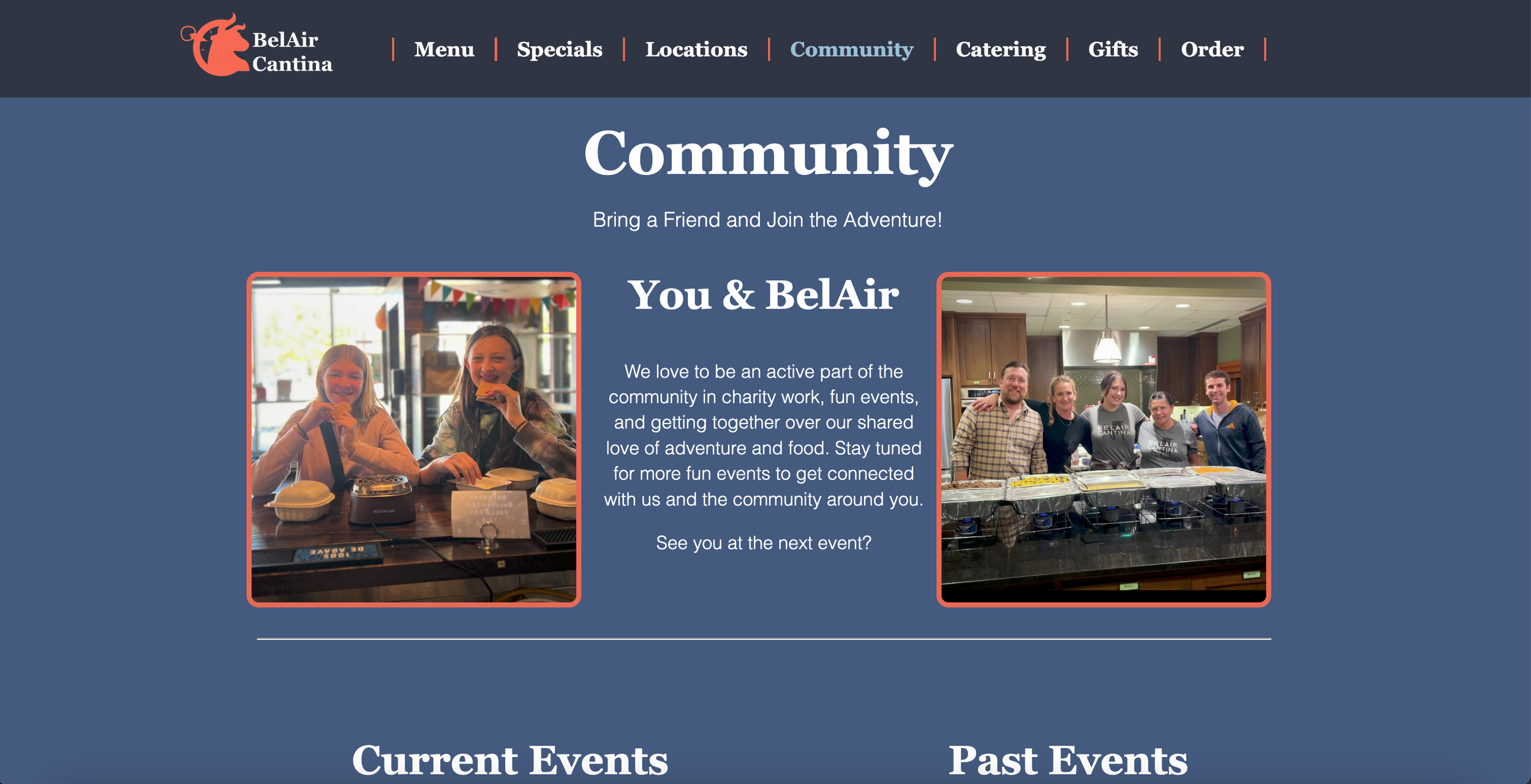 Mock Webpage Community Tab