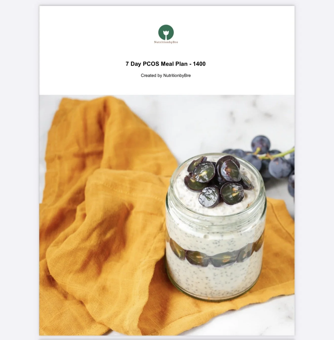 7-day 1400 calorie PCOS diet plan free PDF with high-protein meals