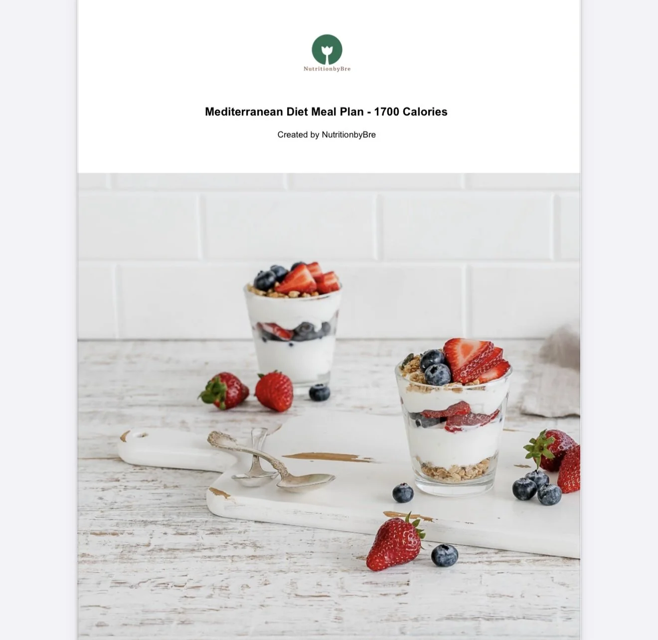 7-Day Mediterranean Diet Meal Plan - 1700 Calories