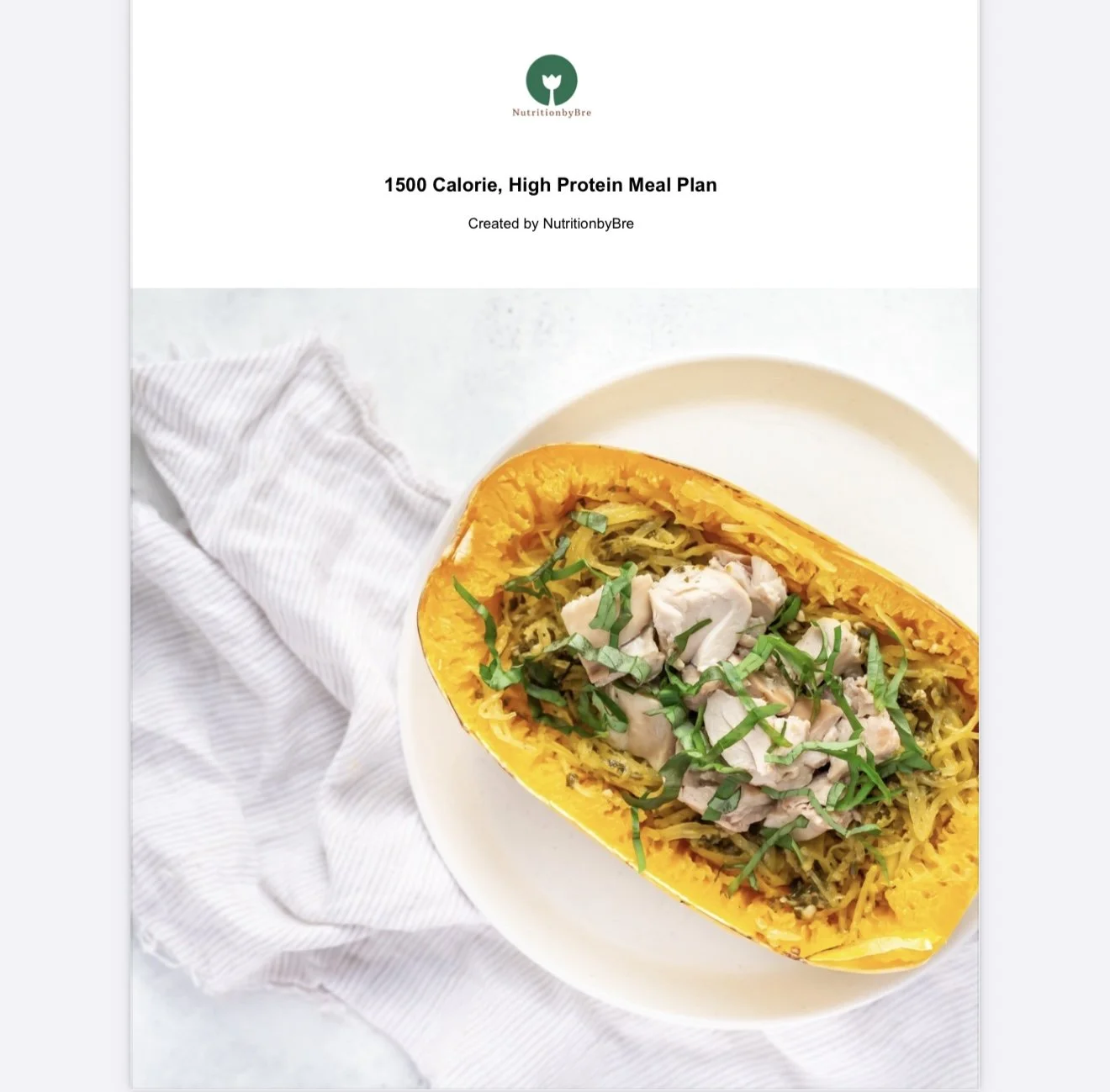 7-Day High-Protein Meal Plan  (1500 Calories)