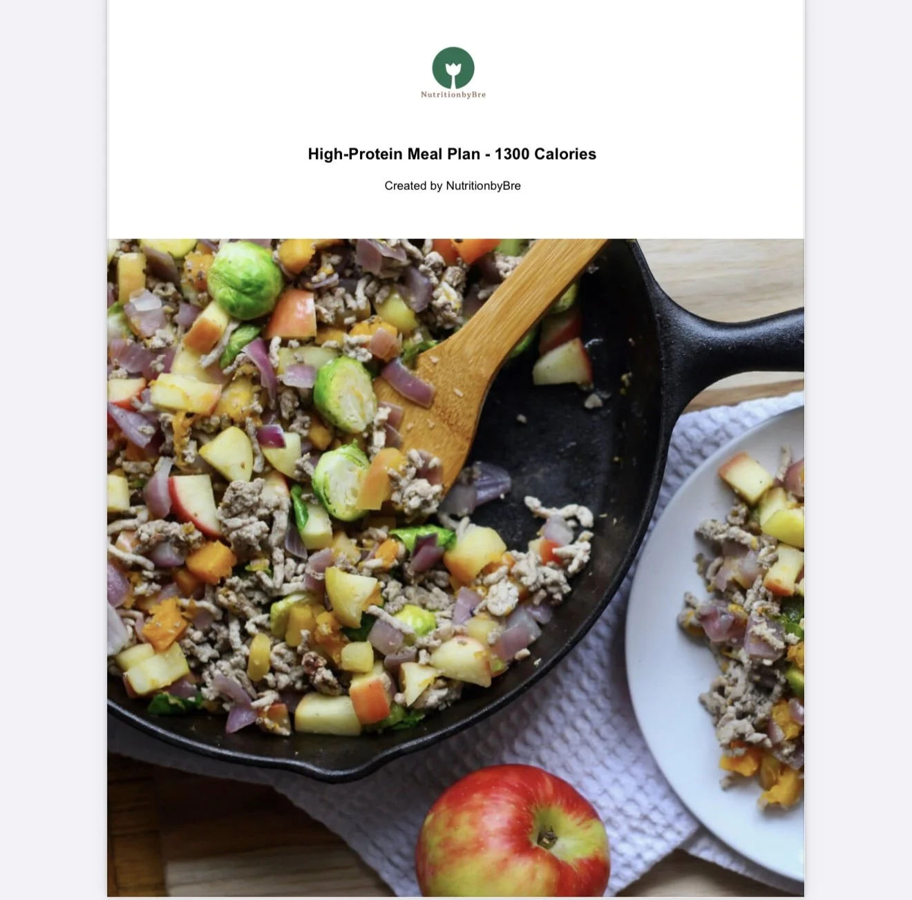 7-Day High Protein Meal Plan (1300 Calories)