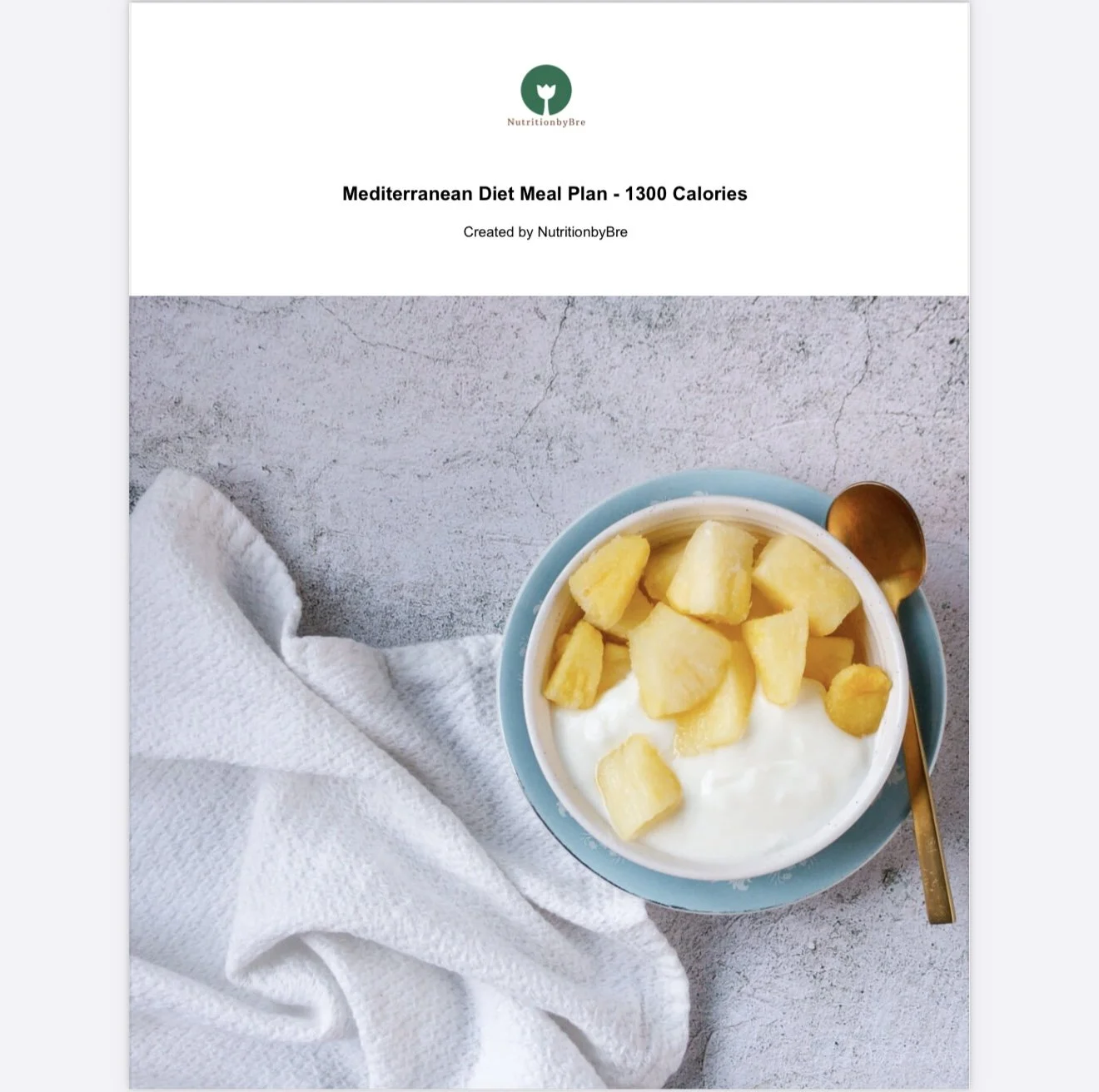 7-Day Mediterranean Diet Meal Plan - 1300 Calories