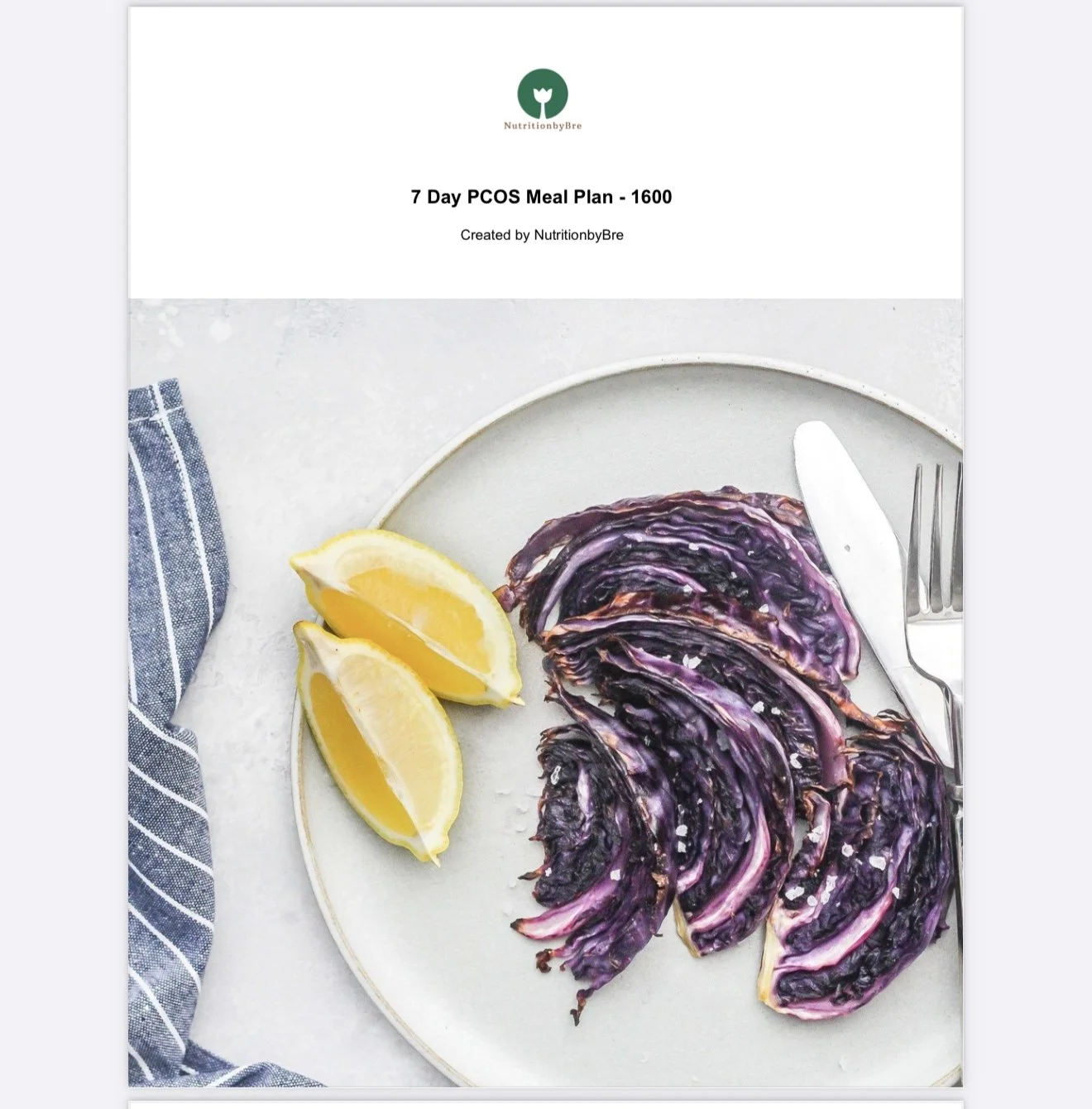 Free 1600 calorie PCOS meal plan PDF with high-protein meals for fat loss